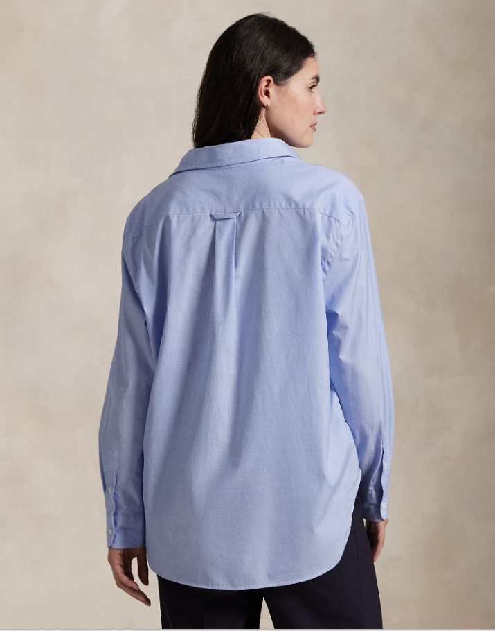 Oversized Fit Cotton Shirt Classic Medium Blue