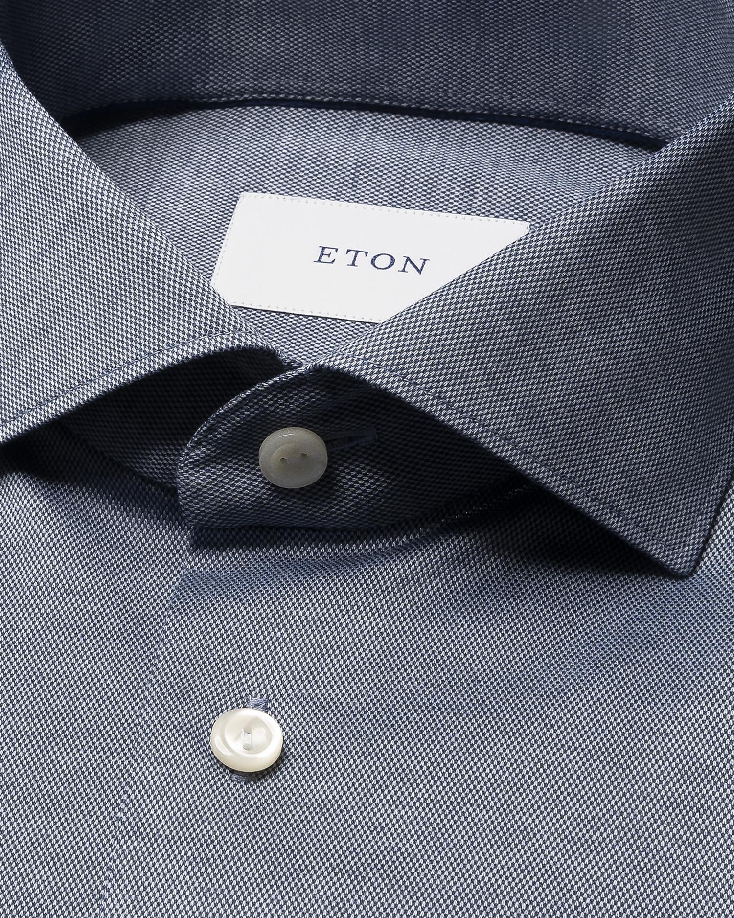 Dark blue Filo di Scozia Knit Slimfit Shirt