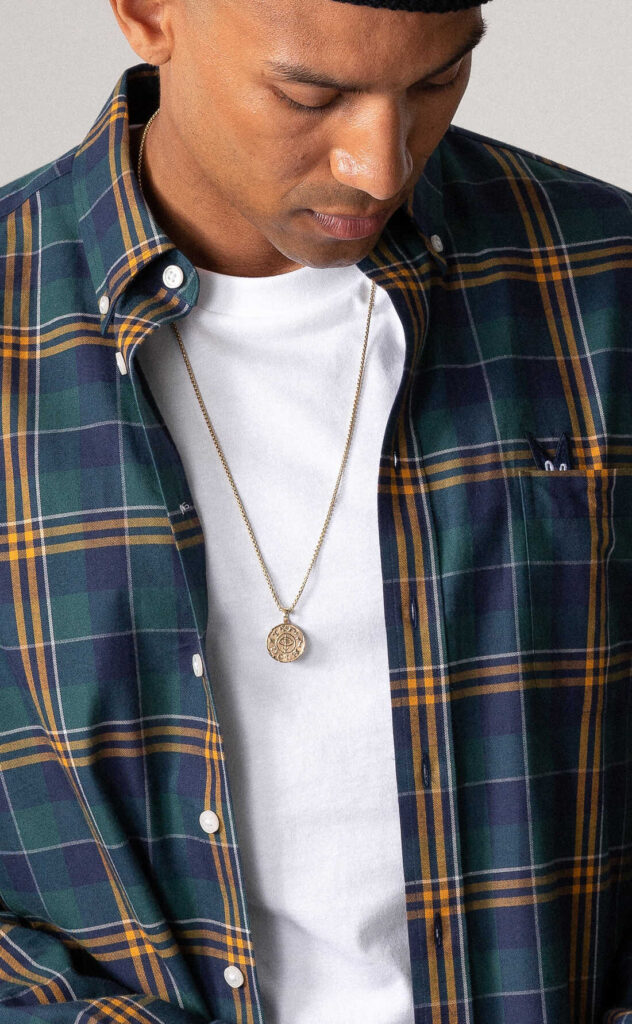 Plaid Flannel Green Navy Yellow Shirt