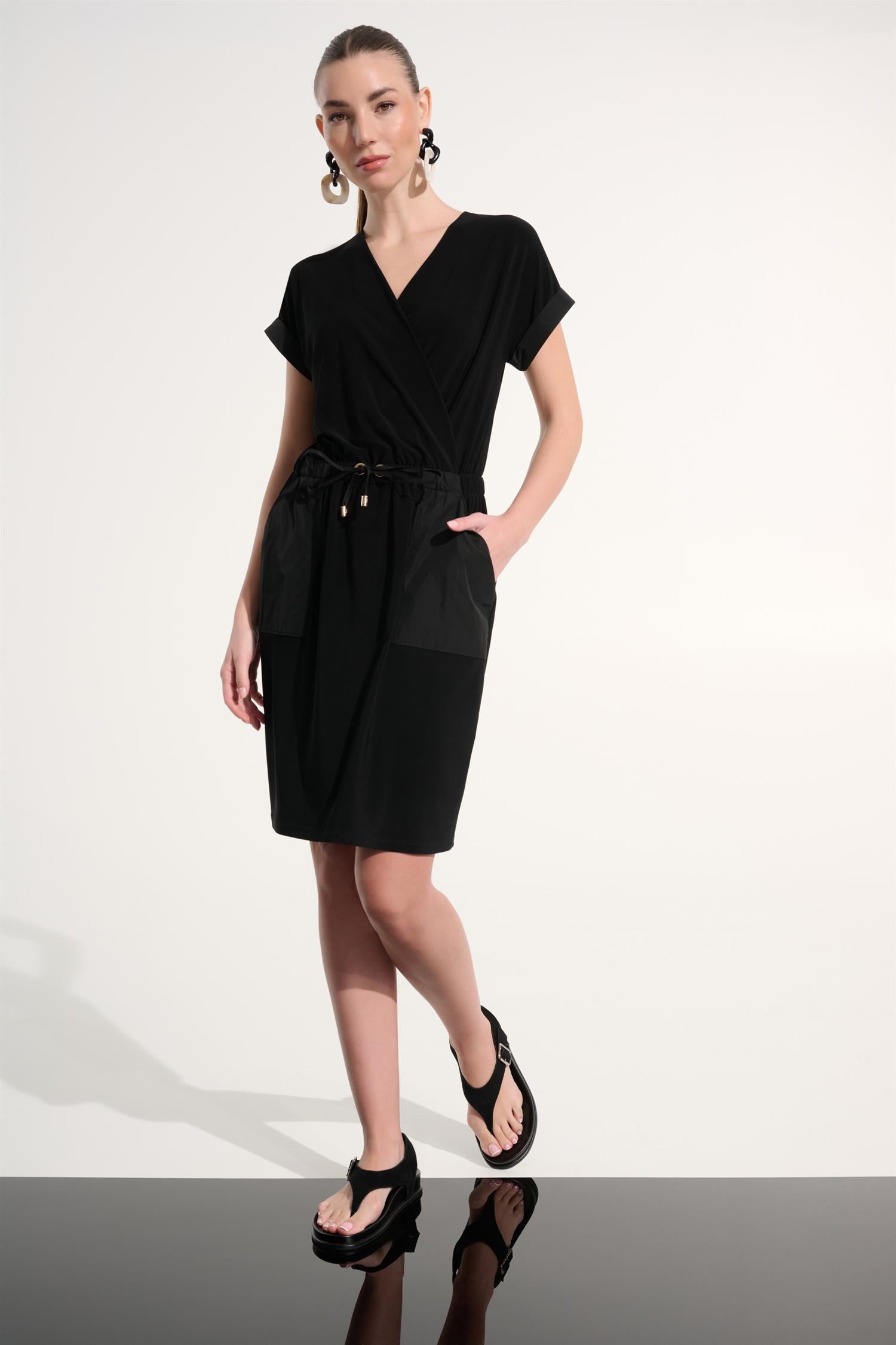 Silky Knit and Memory Straight Wrap Dress