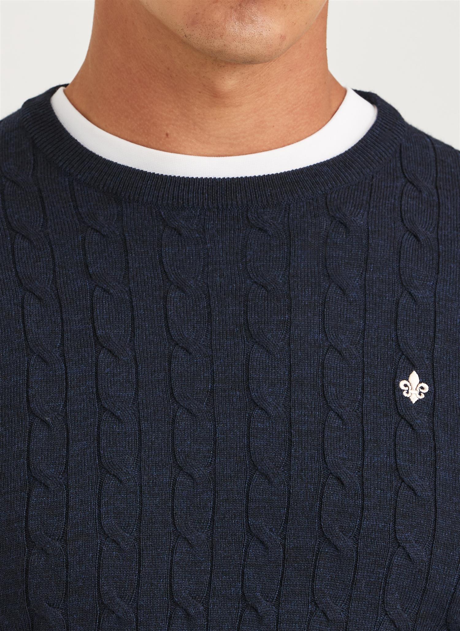 Merino Cable Oneck Navy