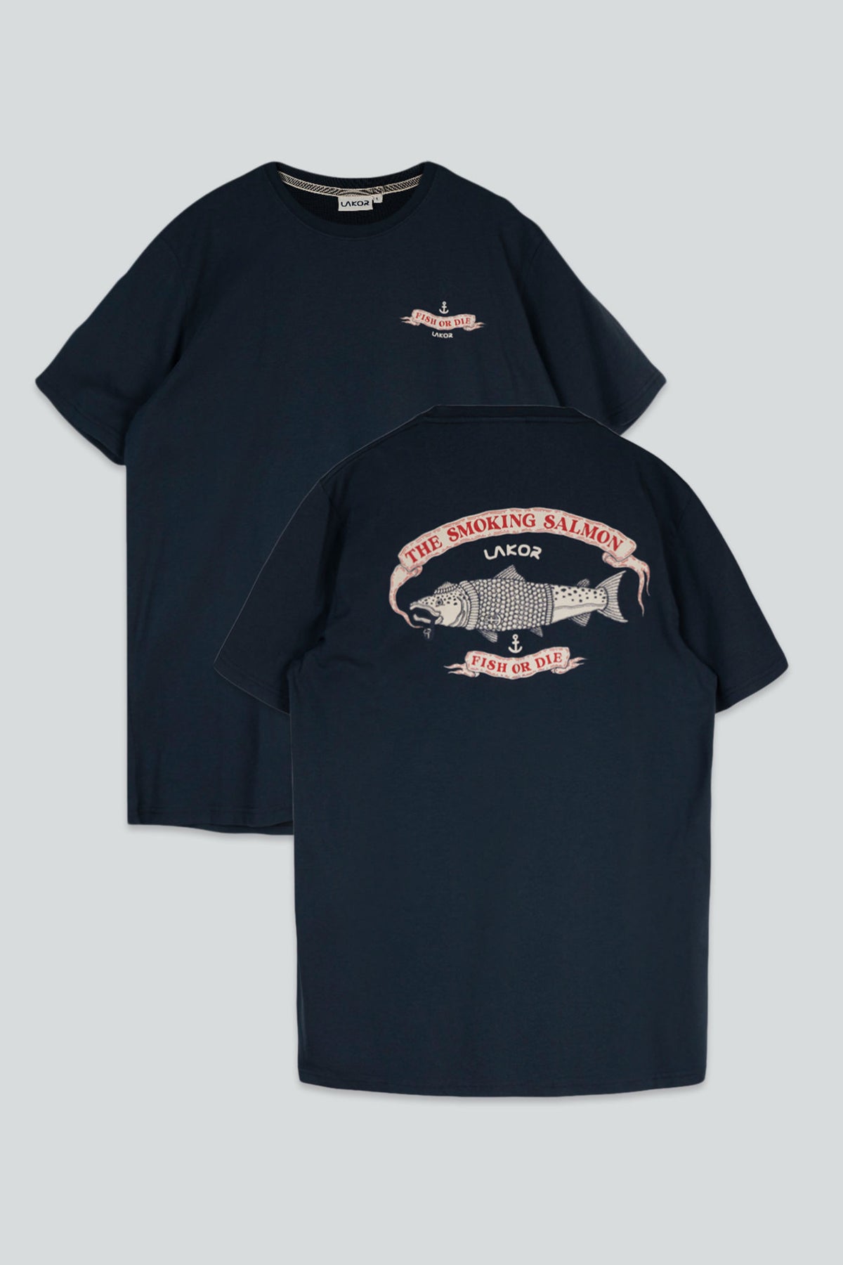 The Smoking Salmon Back T-Shirt Blueberry