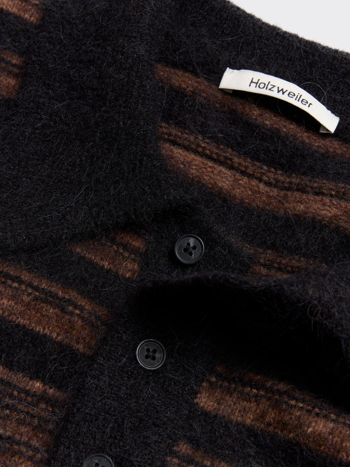 Ollie Wool Polo Sweater Brown Stripe