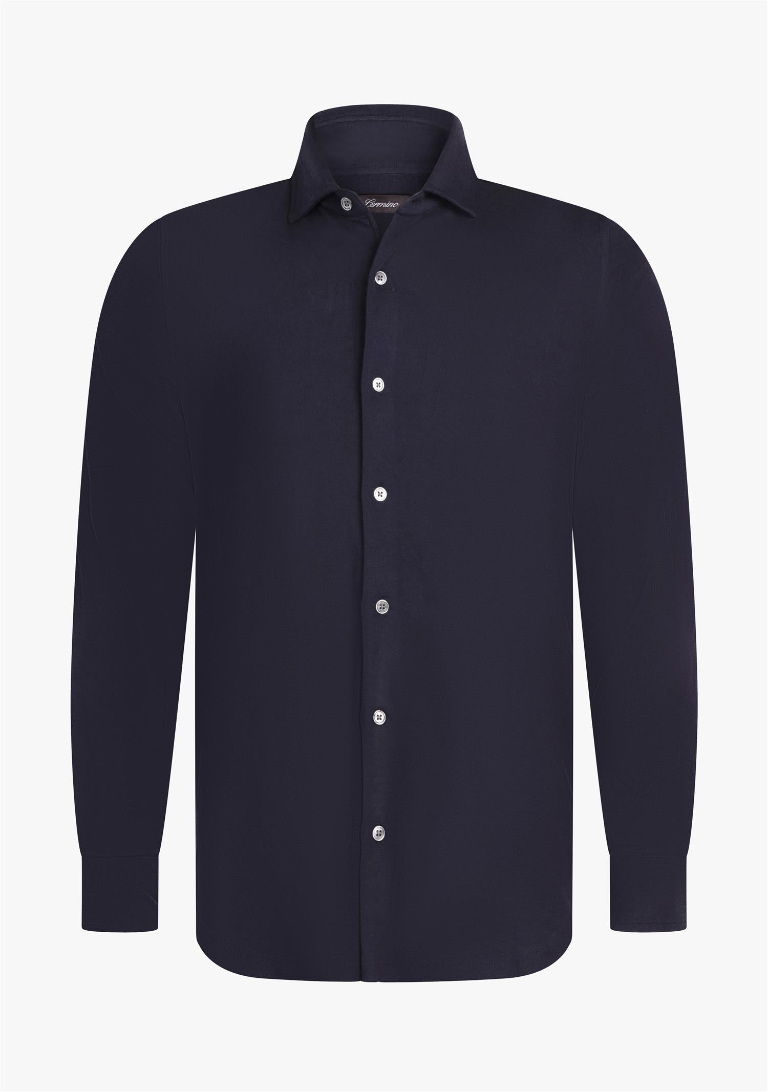 Wool Jersey Shirt Navy Blue