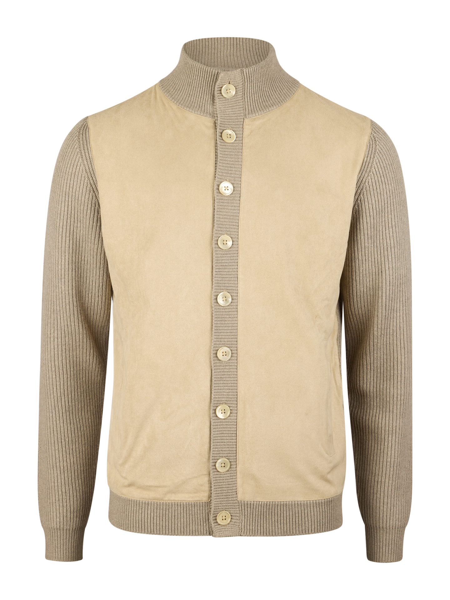 Hybrid Alcantara Cardigan Light Beige