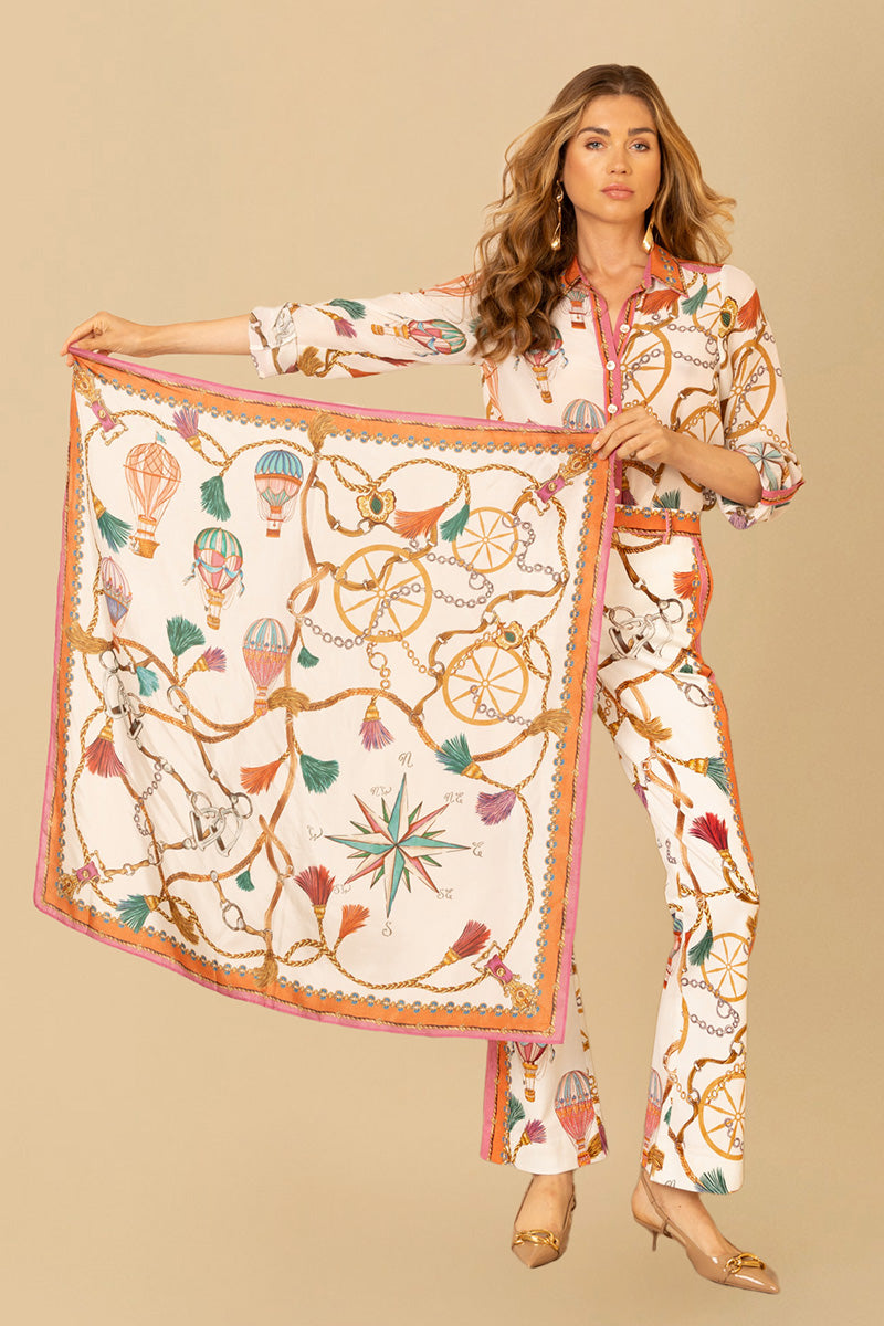 Leilany Silk Scarf White