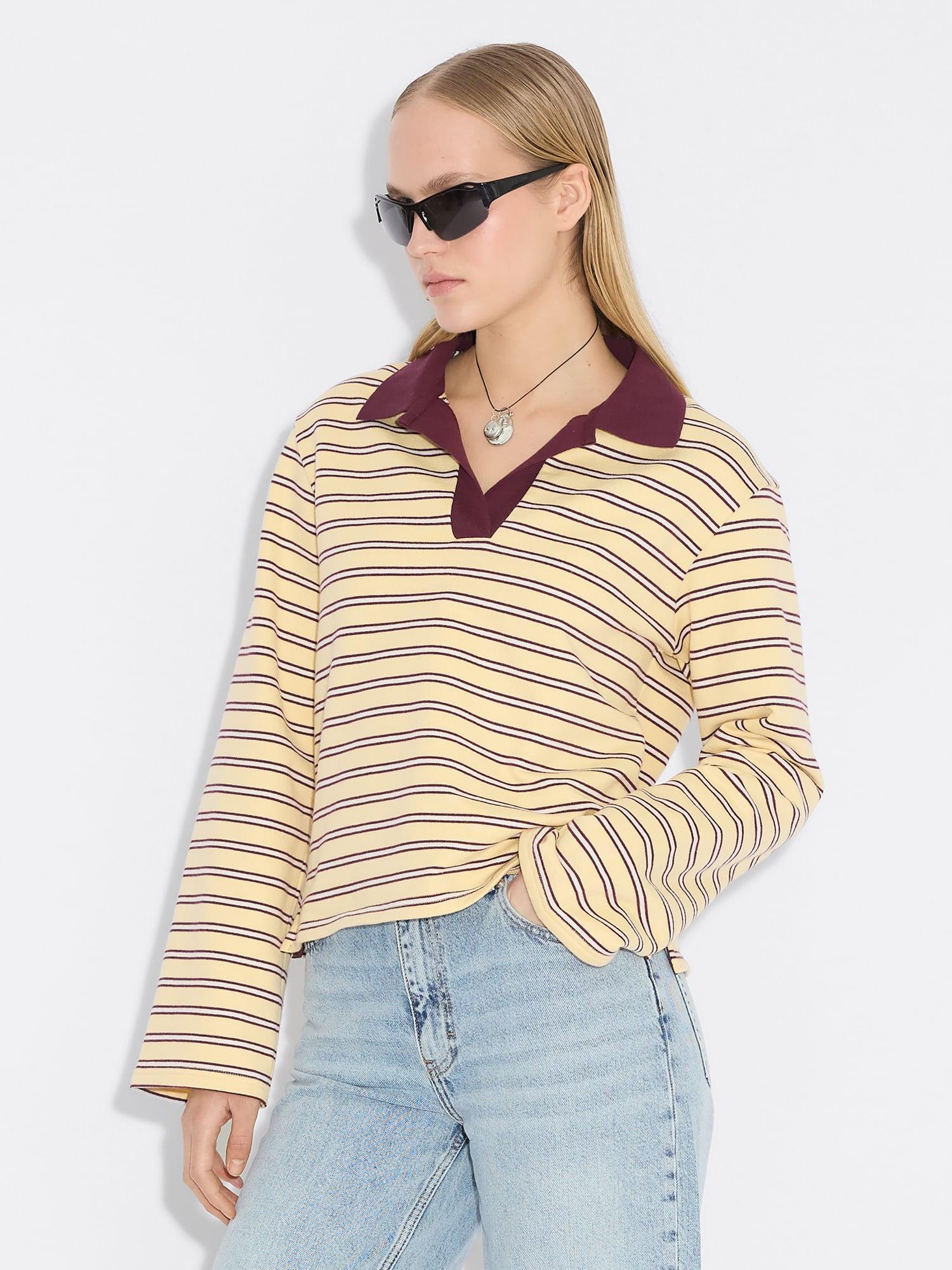 Elena Polo Lt. Yellow Stripe