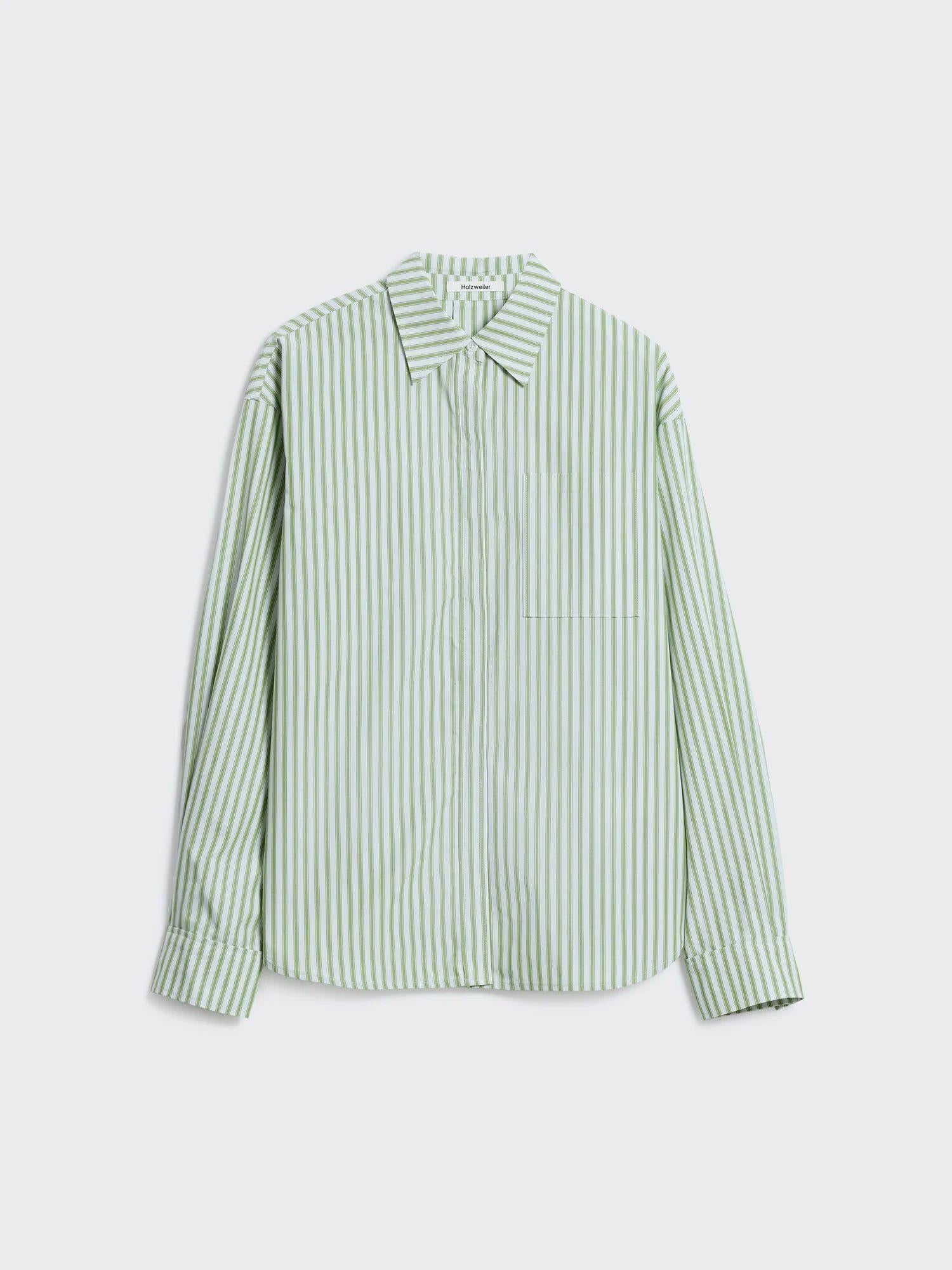 Loose Stripe Shirt Green Stripe