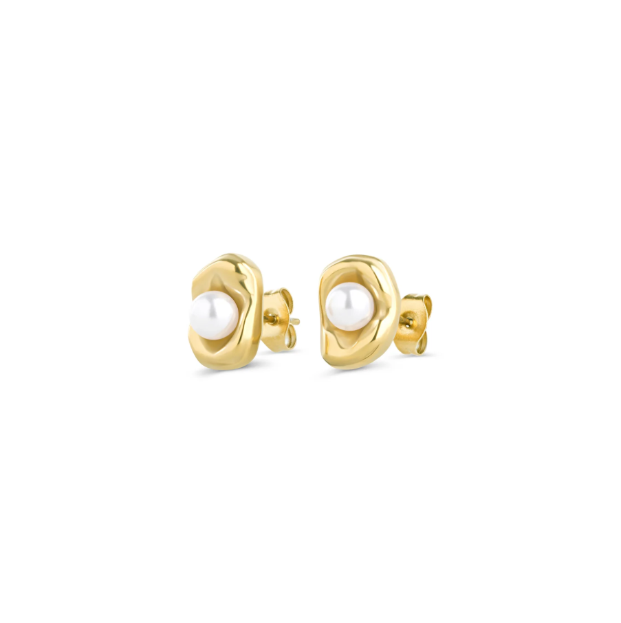 Ilse pearl stud earrings gold