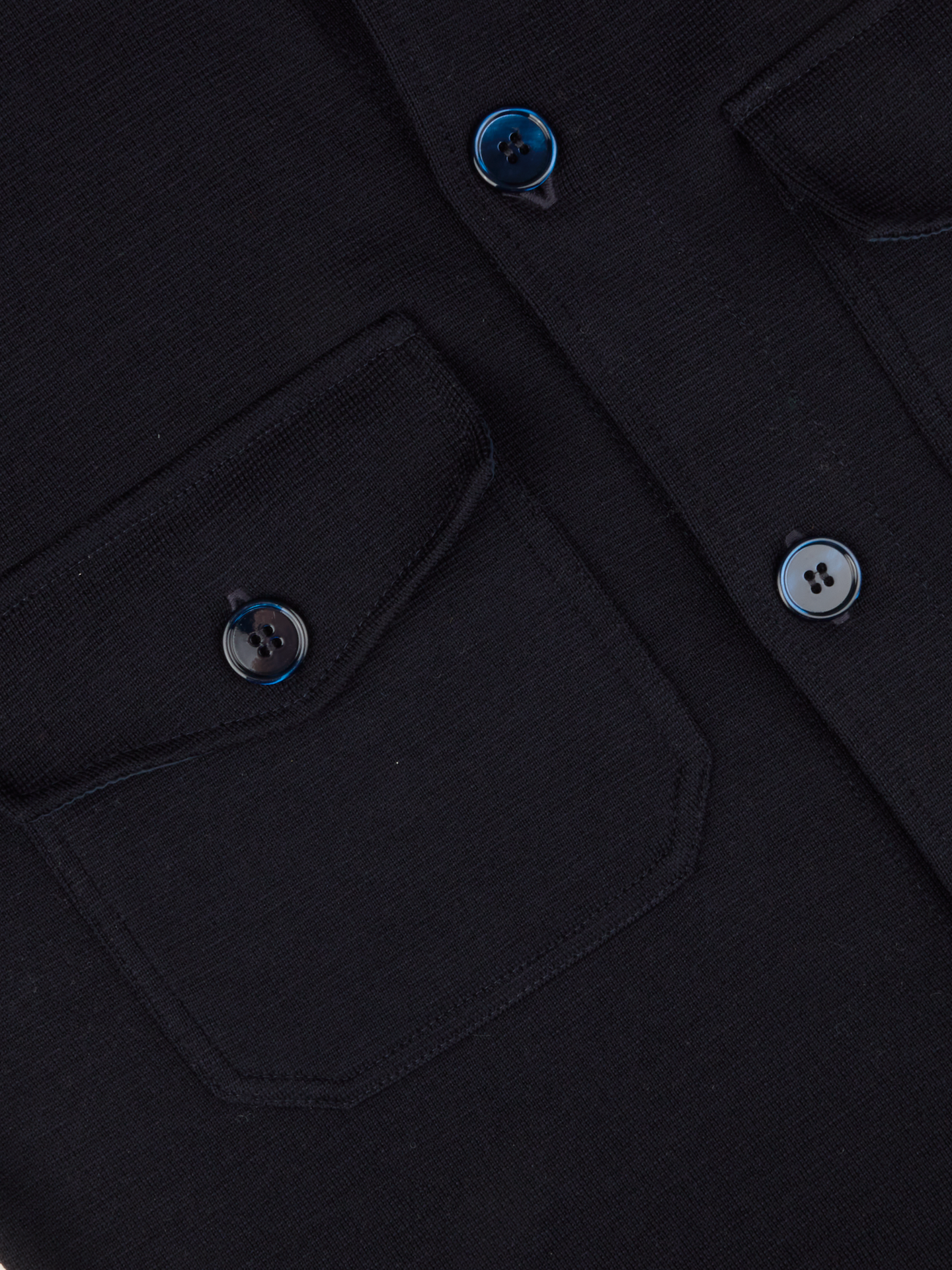 Navy Overshirt Knitted Milano Merino Wool
