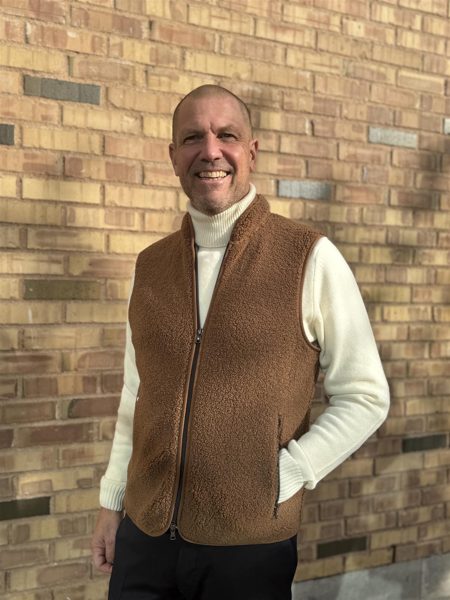 Pile Fleece Vest Rustic Brown