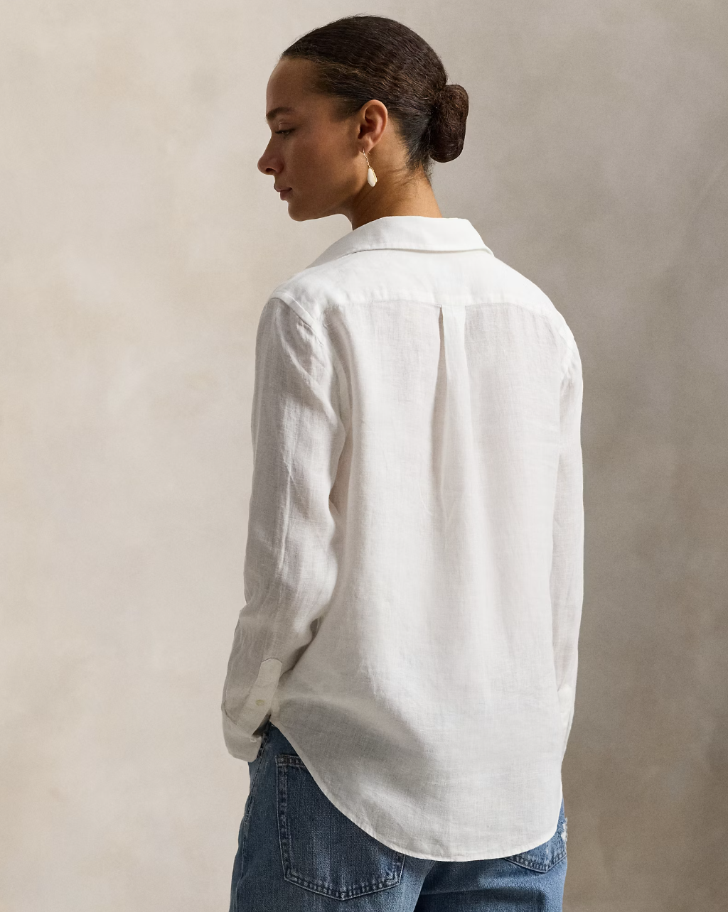 Classic-Long Sleeve-Button Front Shirt White