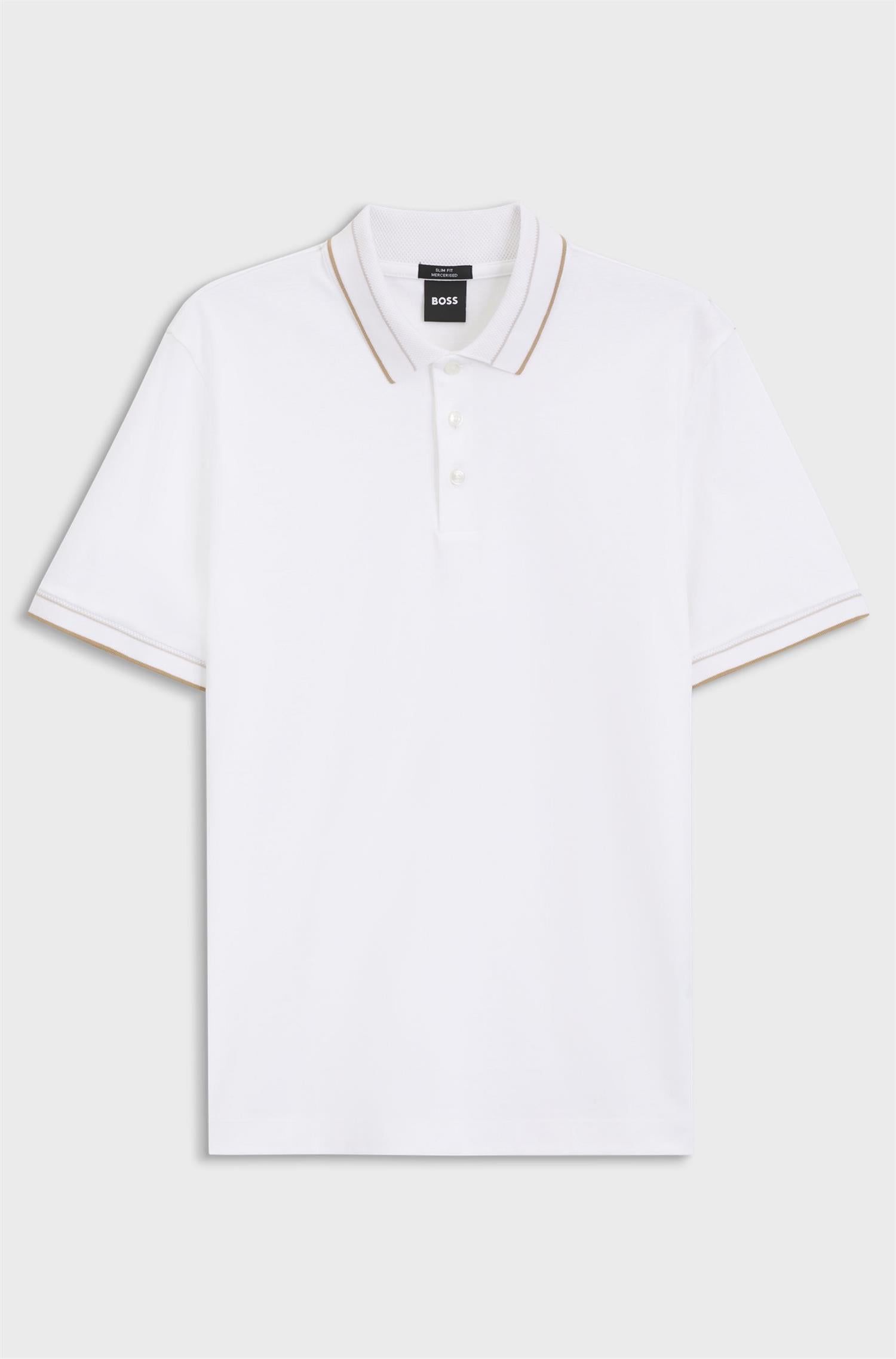 H-Phillipson Slimfit Polo In Mercericed Cotton White