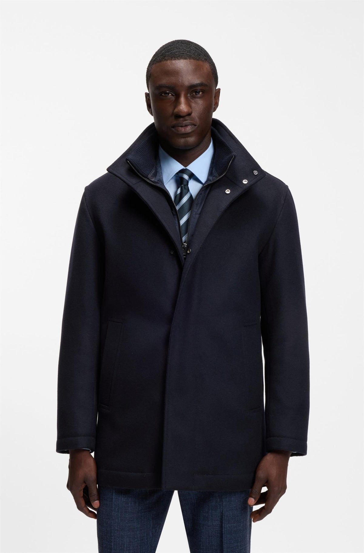 H-Coxtan Wool and Cashmere Jacket Navy