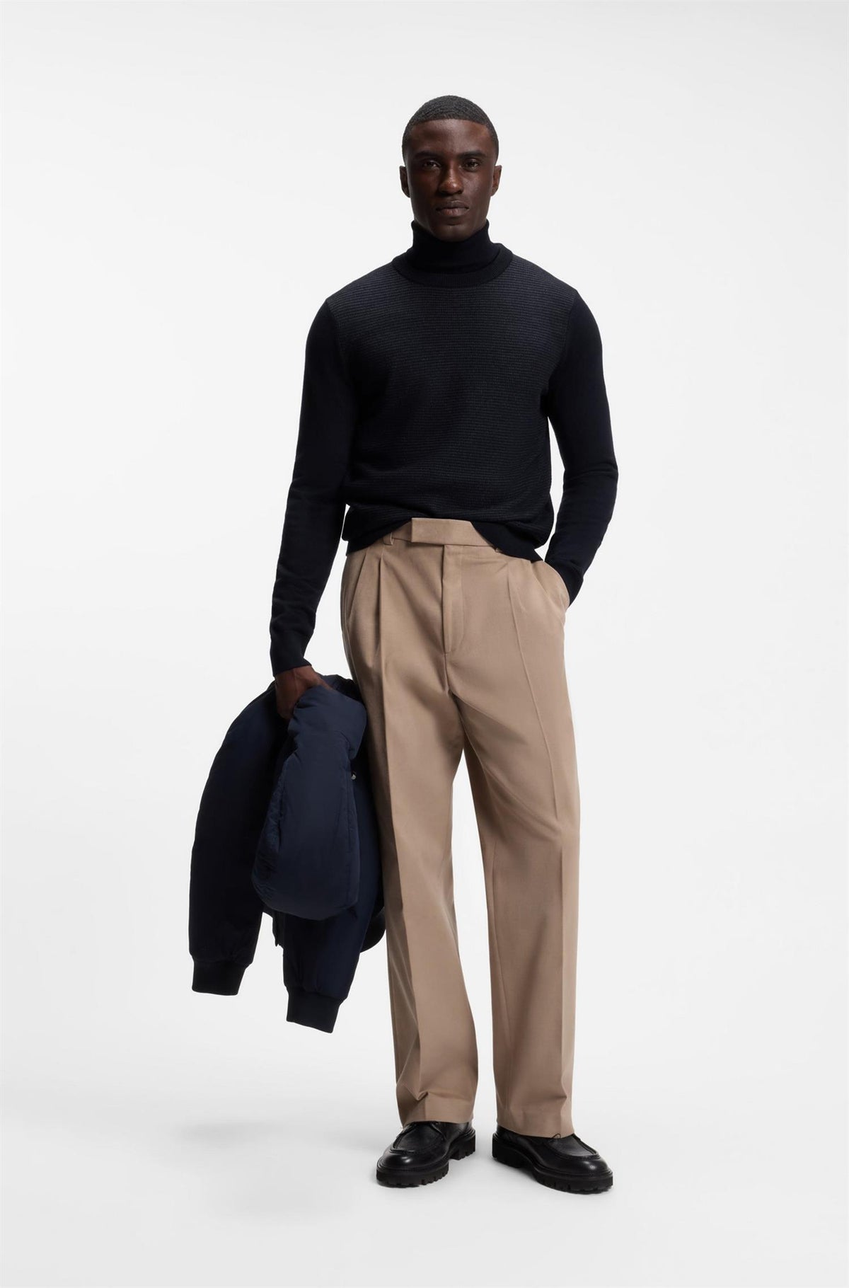 Musso Rollneck Sweater In Extra Fine Merino Wool Black
