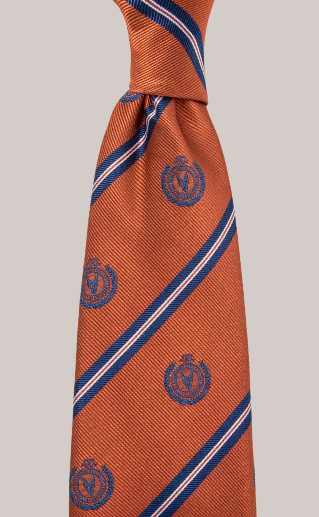 Reppstripe Crest Silk Tie Orange