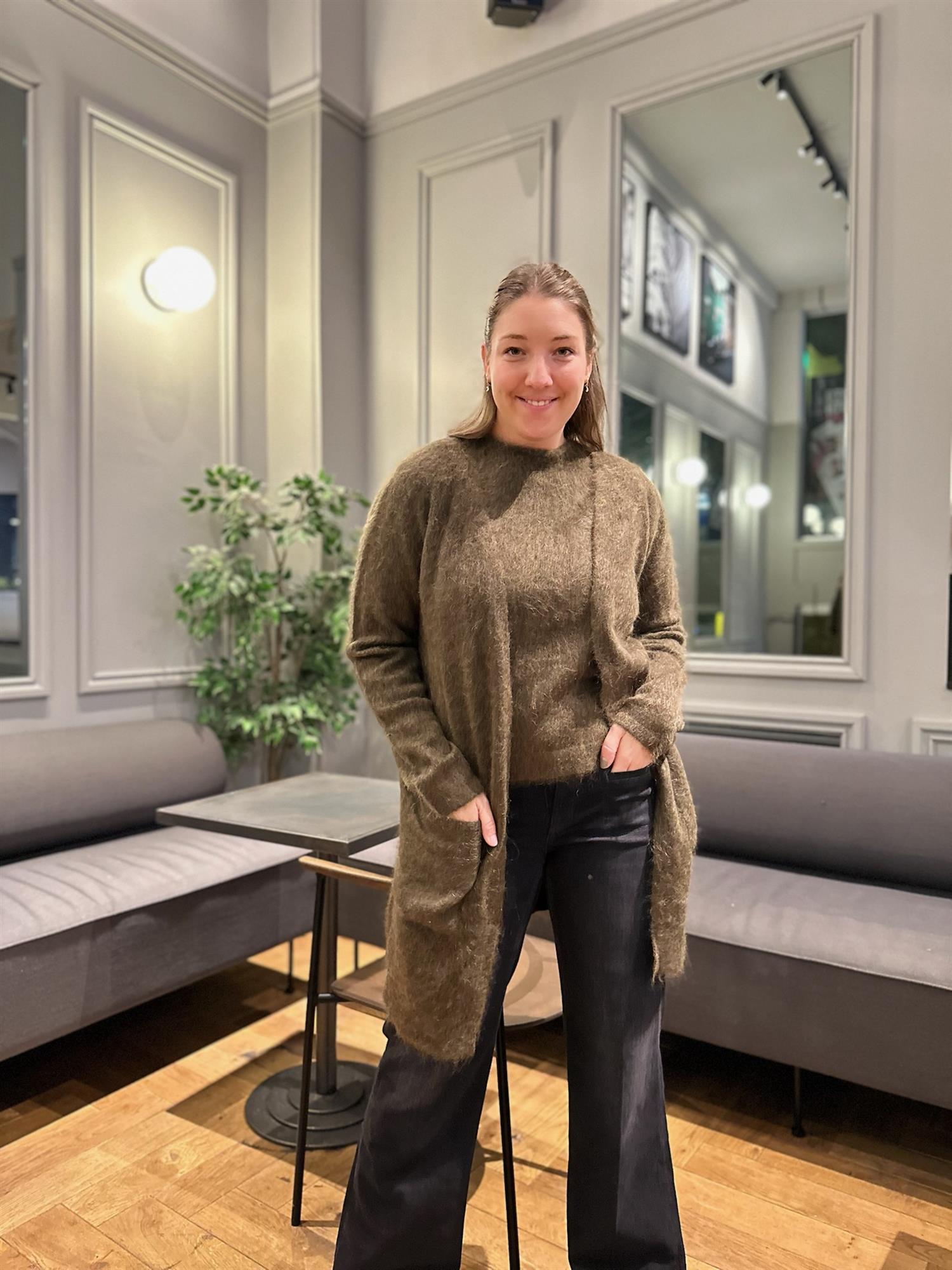 Butty Mohair Cardigan Army