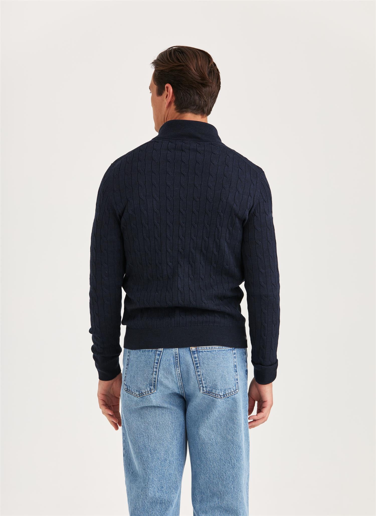 Merino Cable John Zip Navy