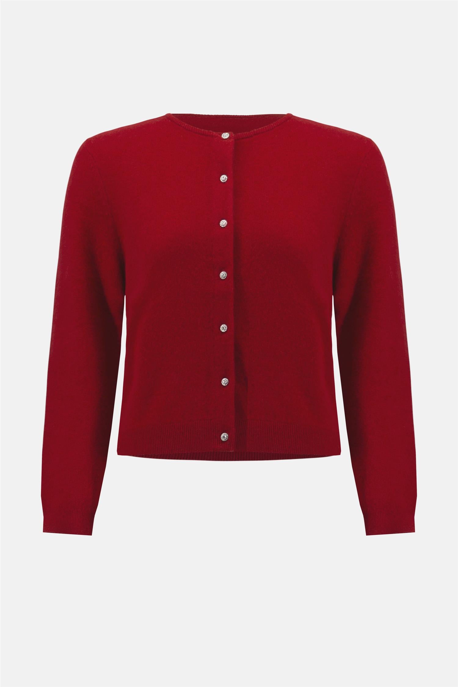 Cashmere Button-Front Crew Neck cardigan