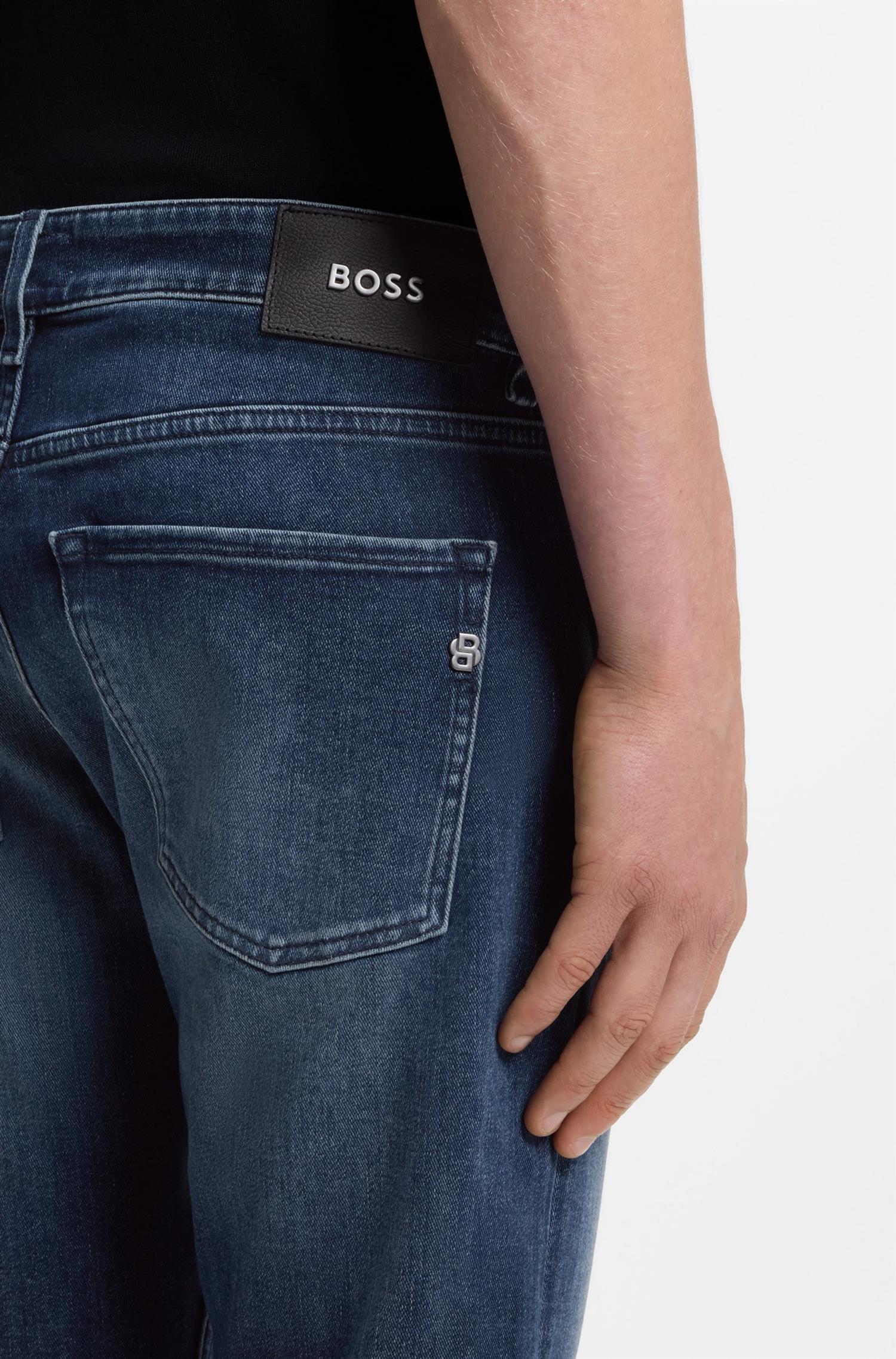 Delaware Slimfit Jeans In Stretch Cotton Blend Bright Blue