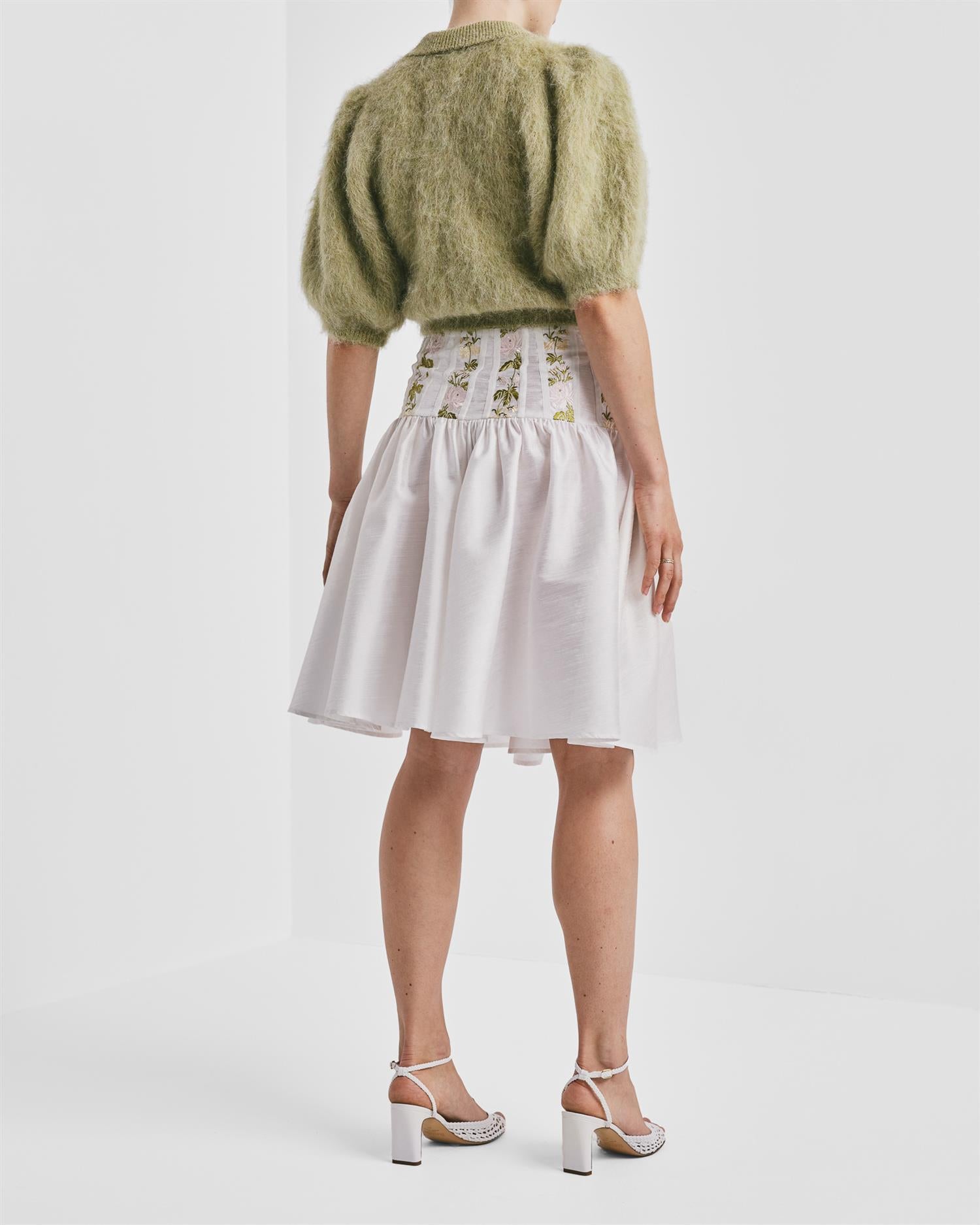 Hairy Knit Puffed Jacket gREEN