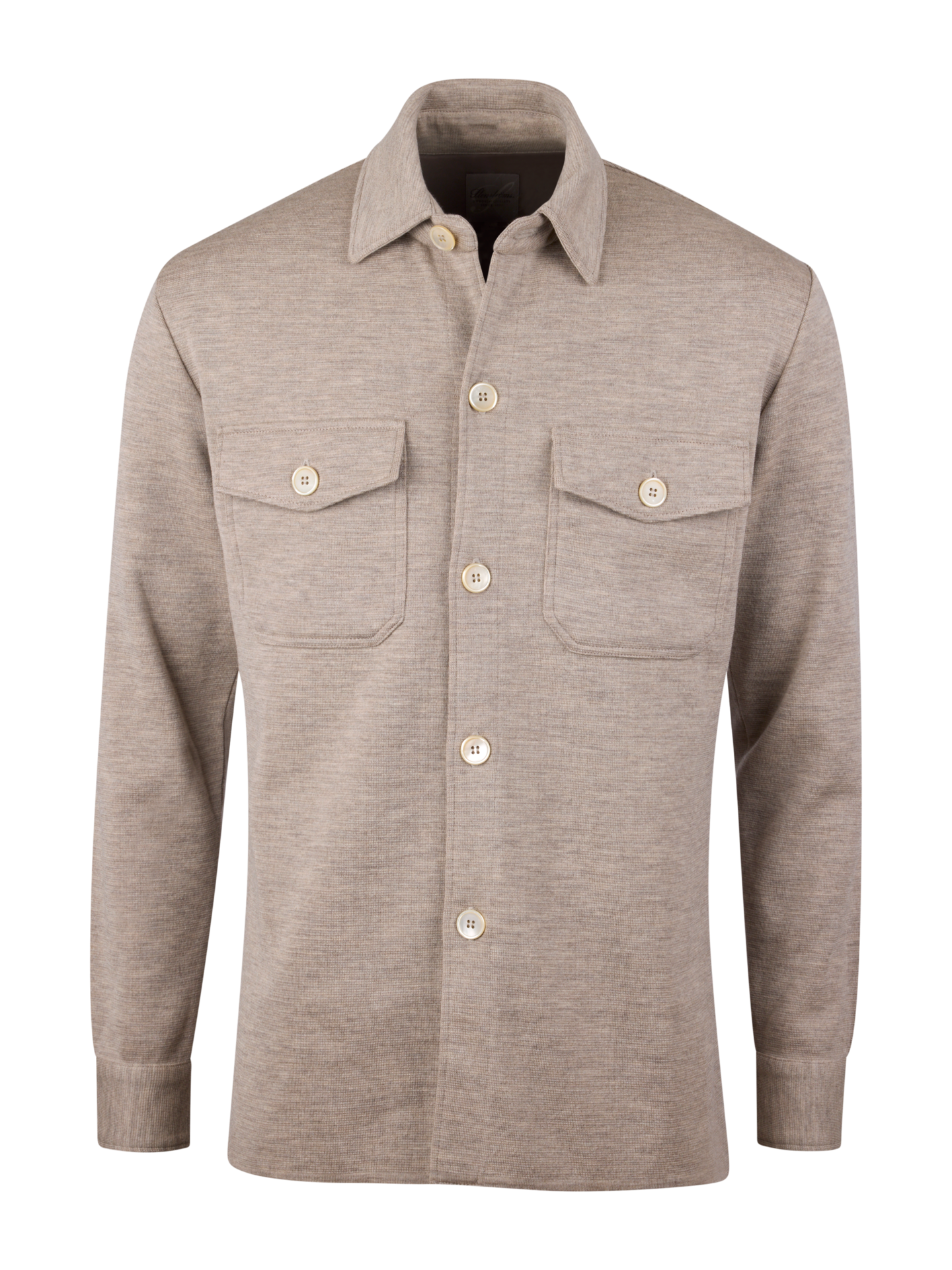 Beige Overshirt Knitted Milano Merino Wool