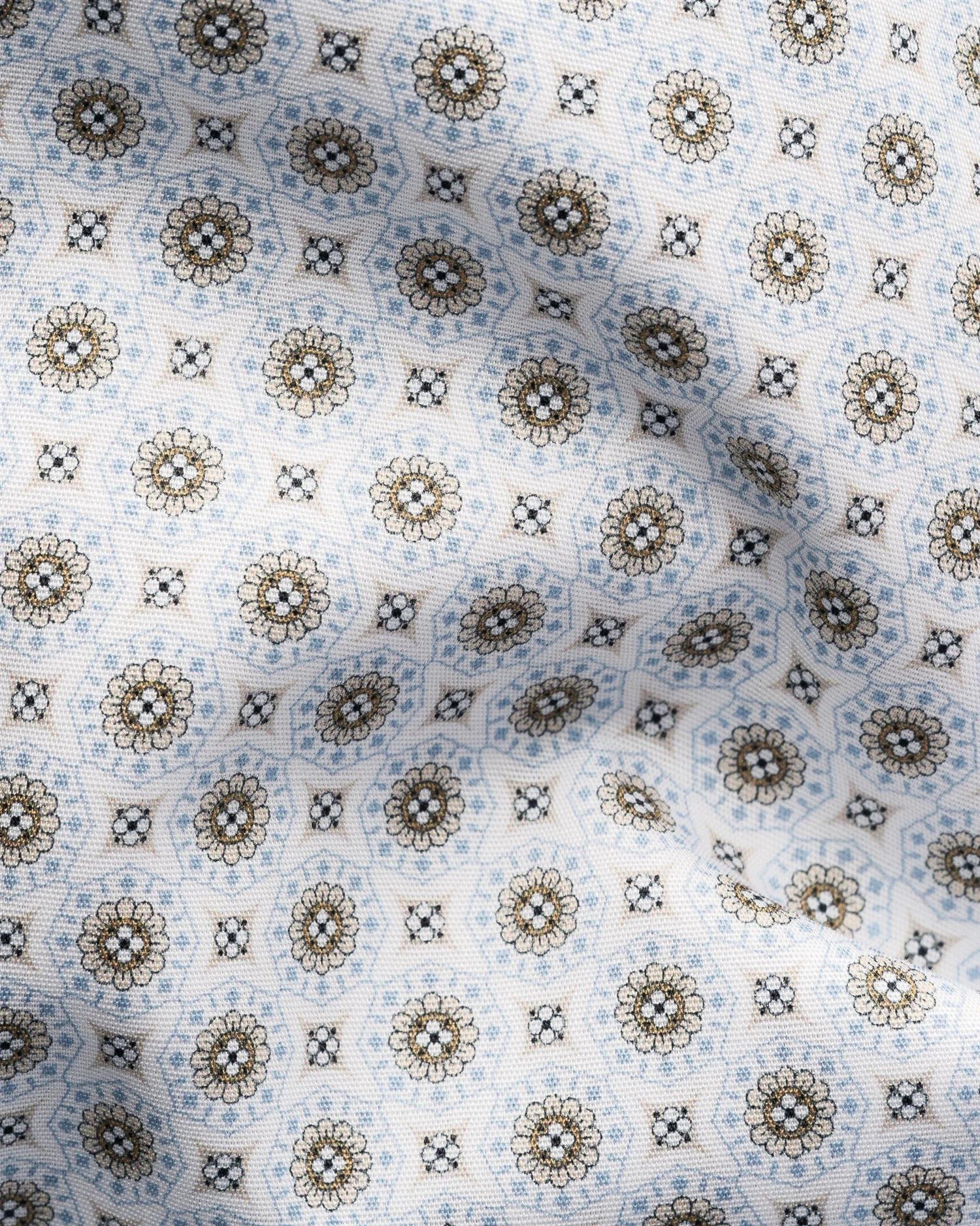 Beige Geometric Print Signature Twill Contemporary Shirt