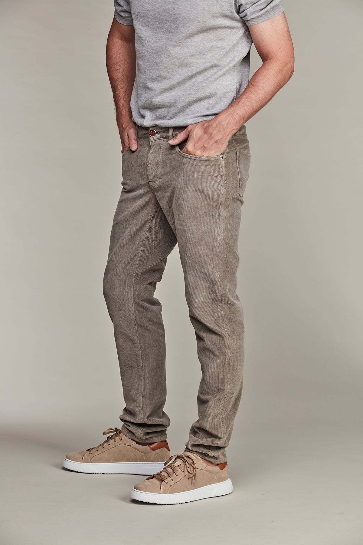 5 Pkt Velvy Cord Stretch Bolt Grey