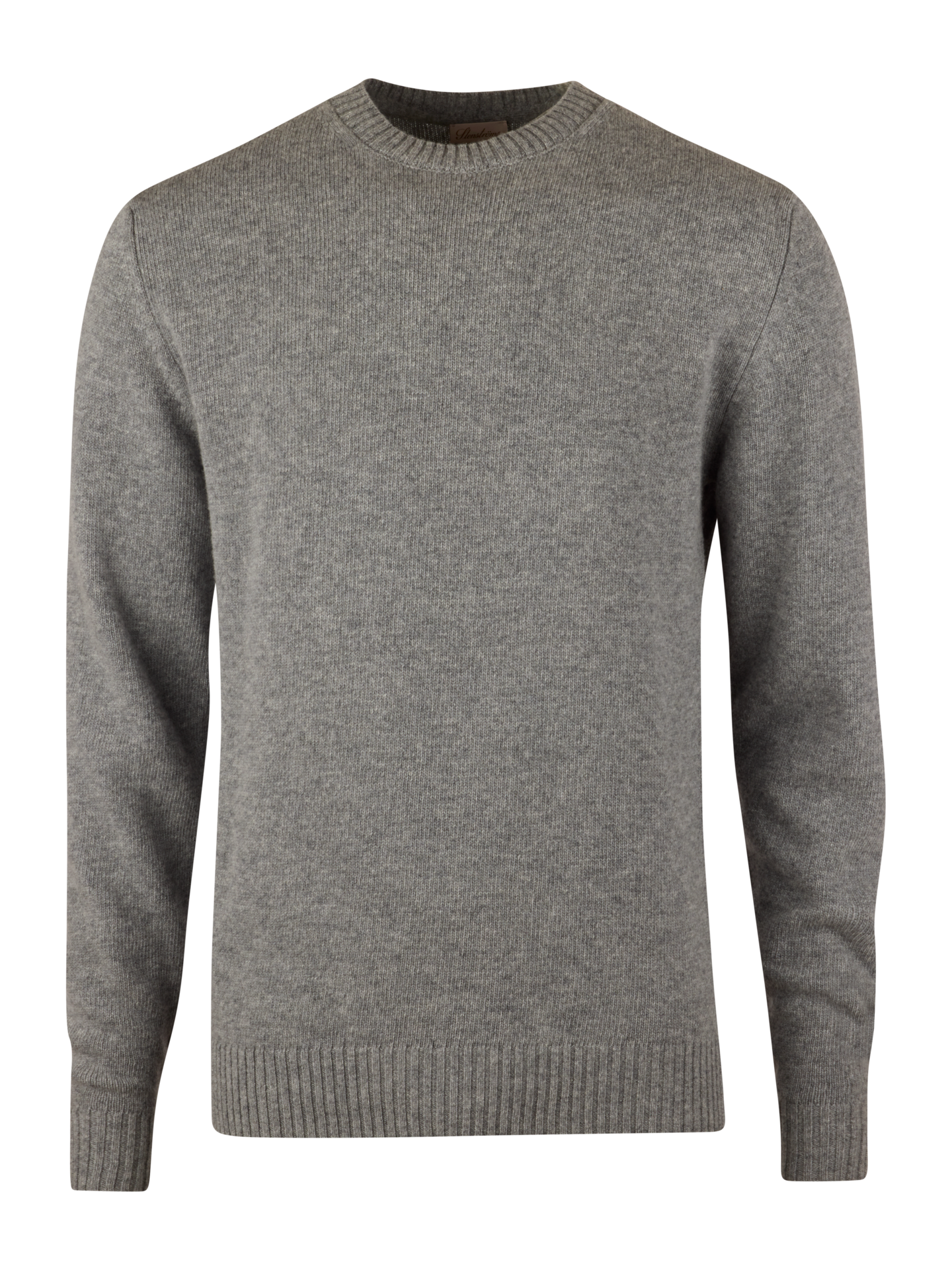 Grey Chunky Merino Wool Crew Neck