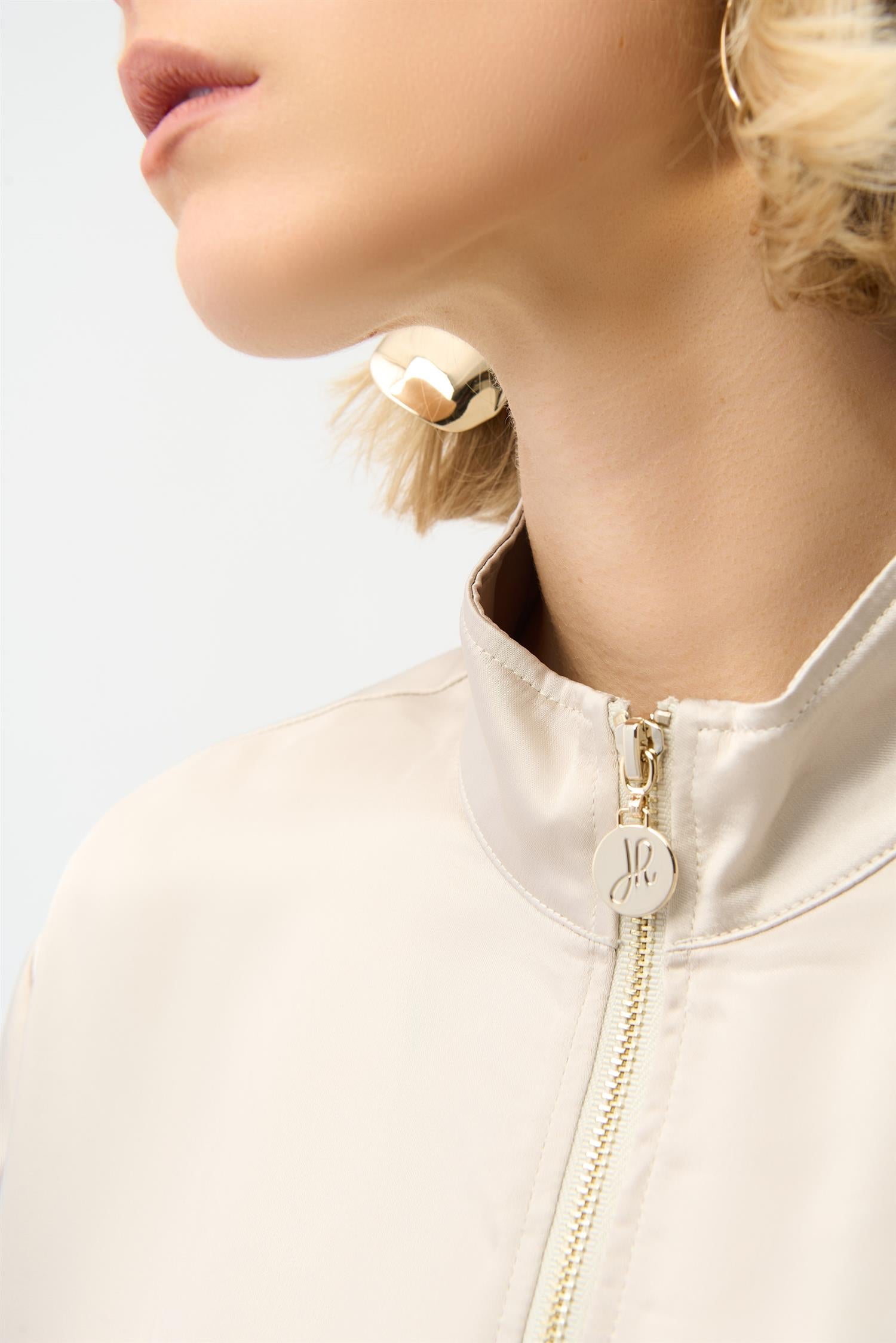 Satin Boxy Blouse Jacket Moonstone