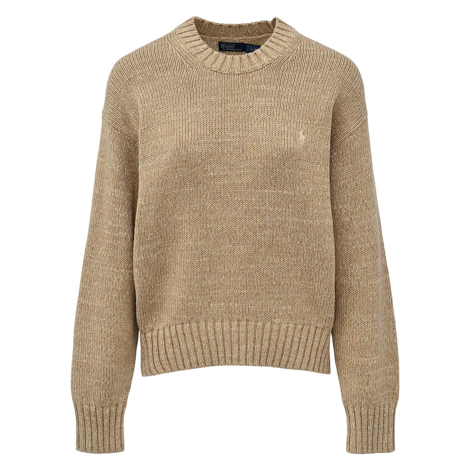 Logo Cotton Crewneck Jumper Khaki