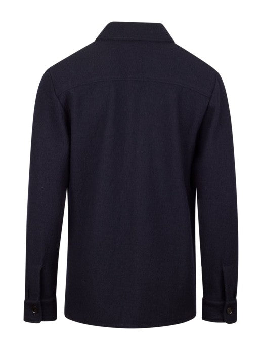 Overshirt Knitted Felted Wool Navy