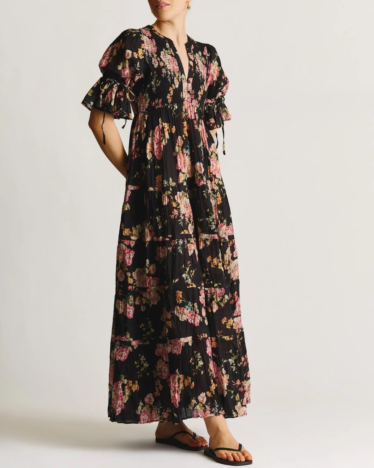 Twisted Maxi Dress Midnight Blossom