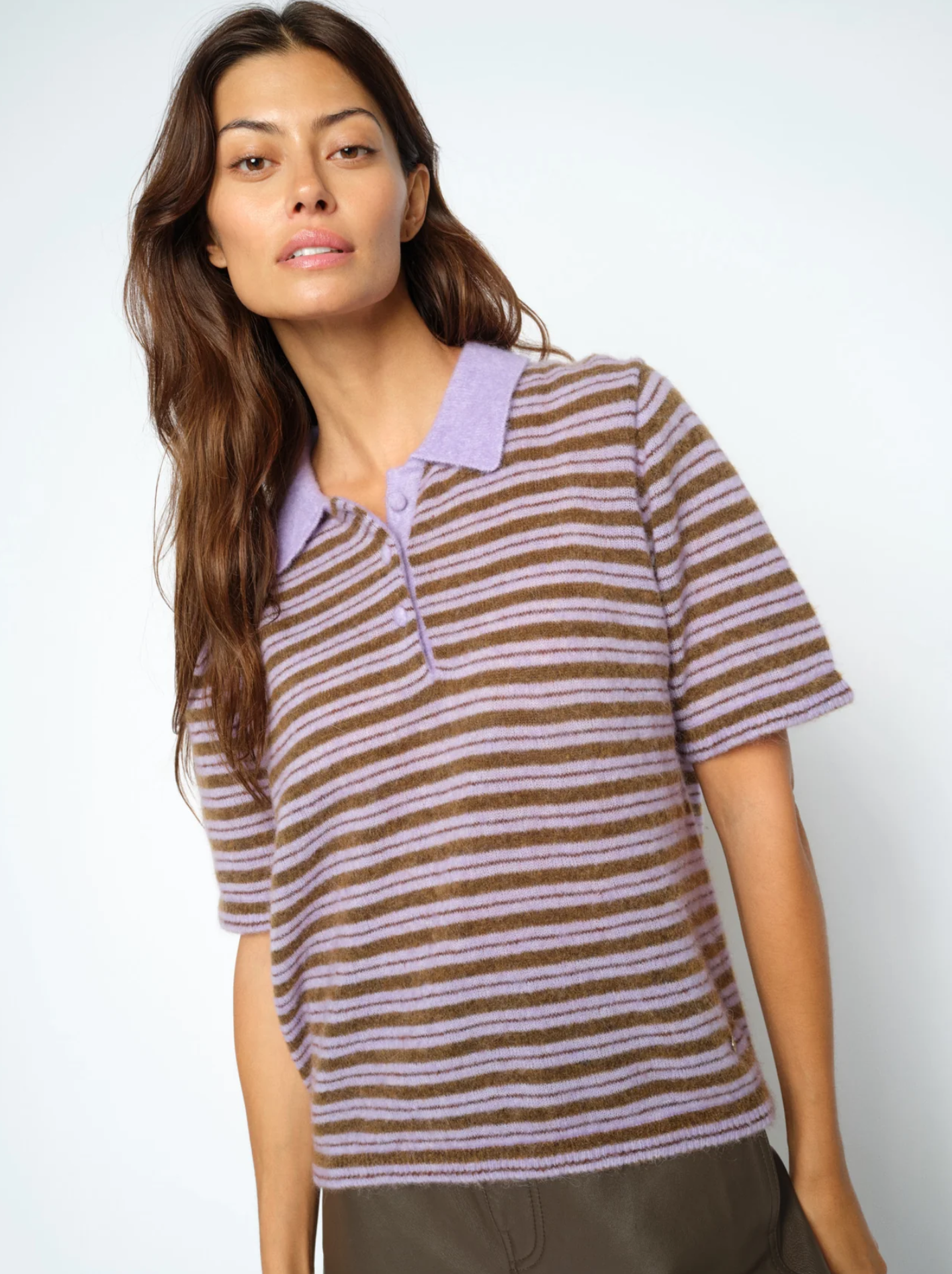 Mmmilvi Ssstripe Poloknit Violet Tulip