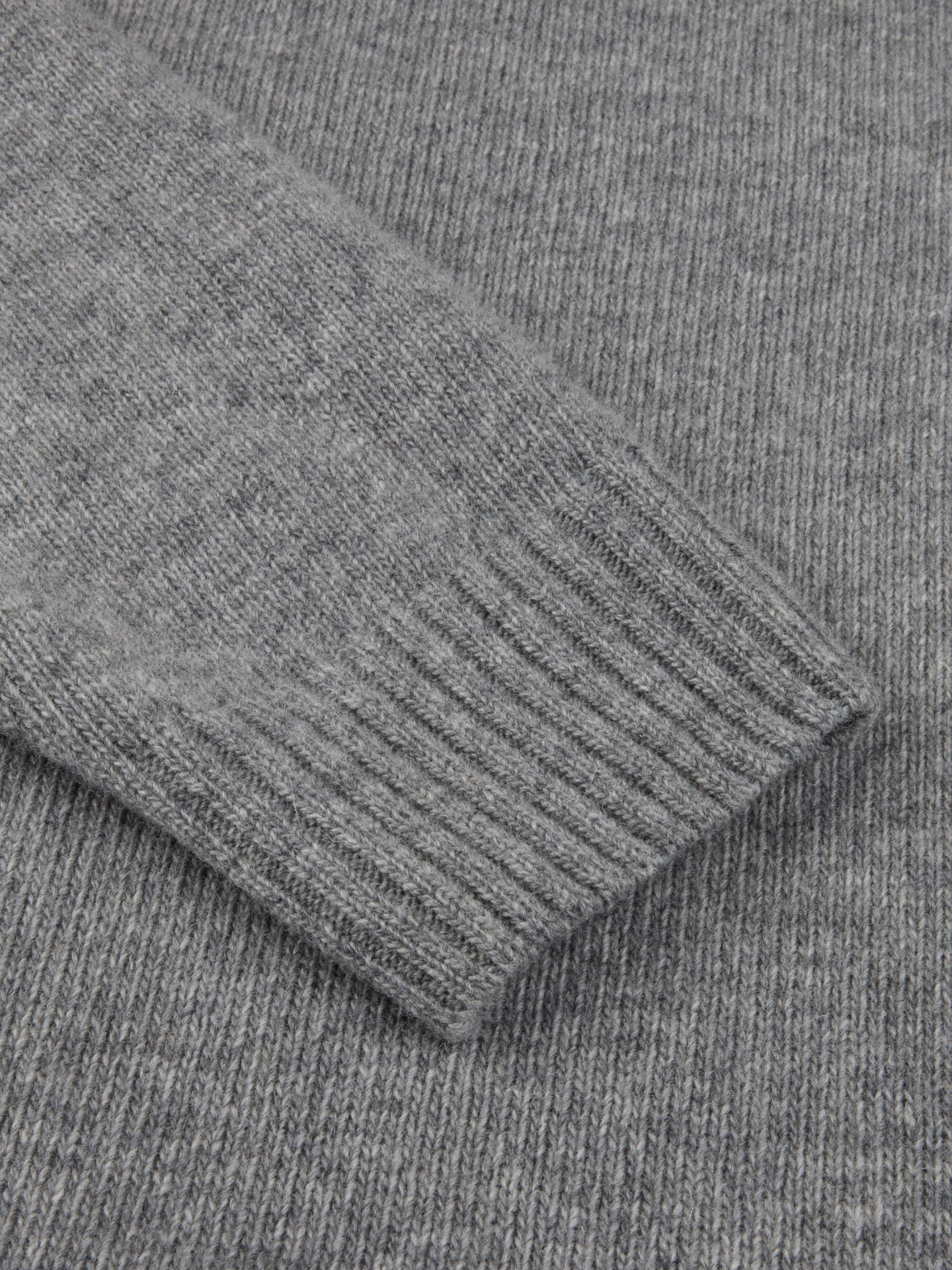 Grey Chunky Merino Wool Crew Neck