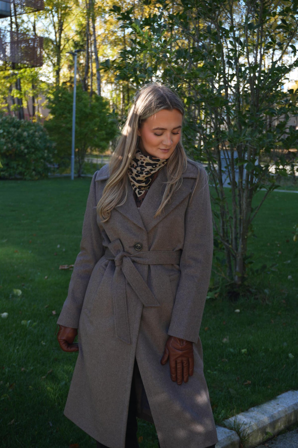Clareta Belt Midi Brown Cashmere Coat