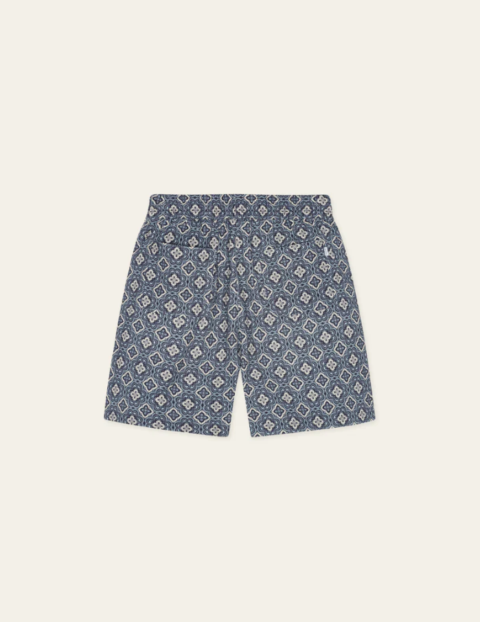 Harry Arabesque AOP Shorts Blue Fog
