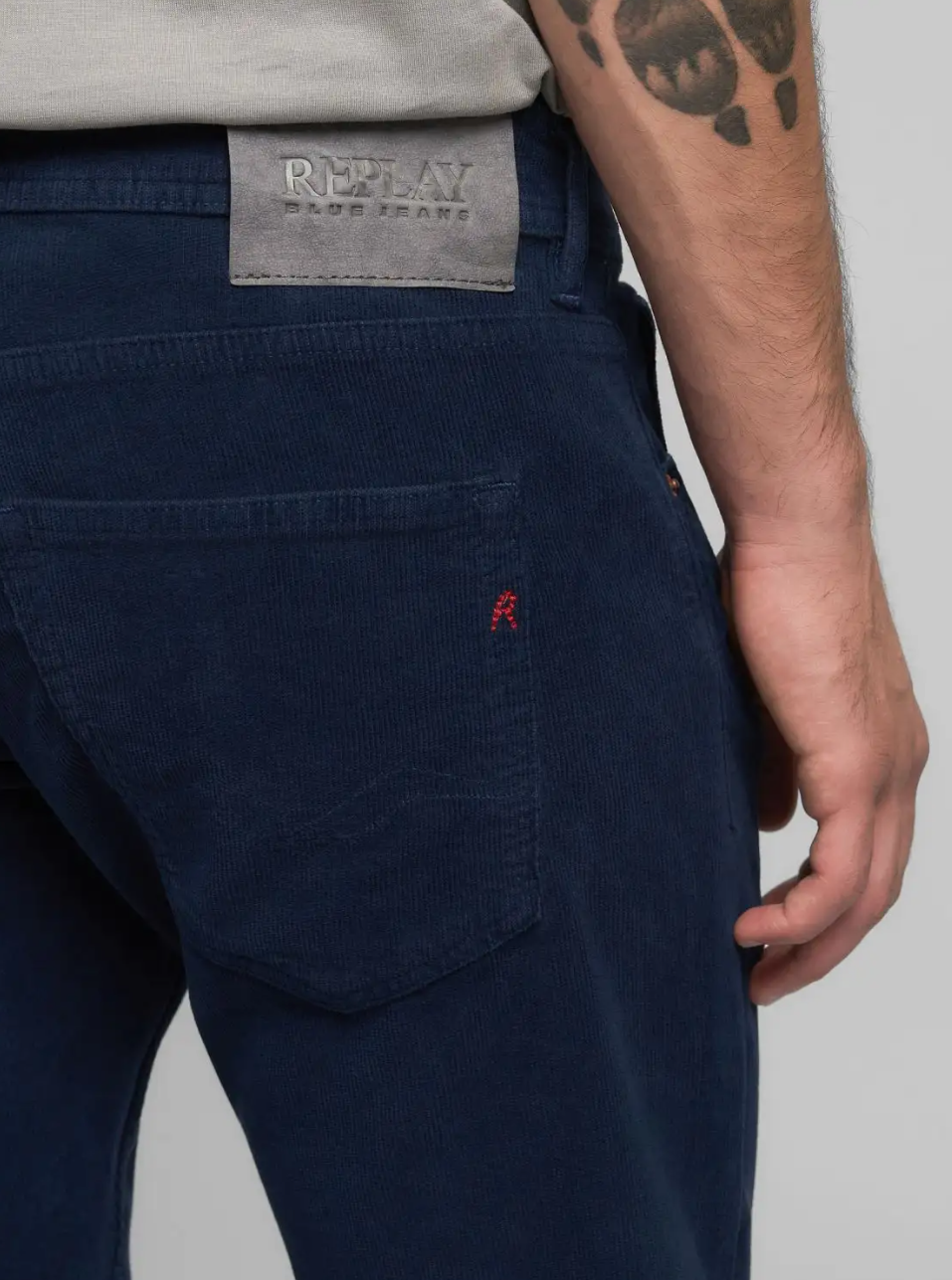 Straight-Fit Corduroy Trousers - Blue