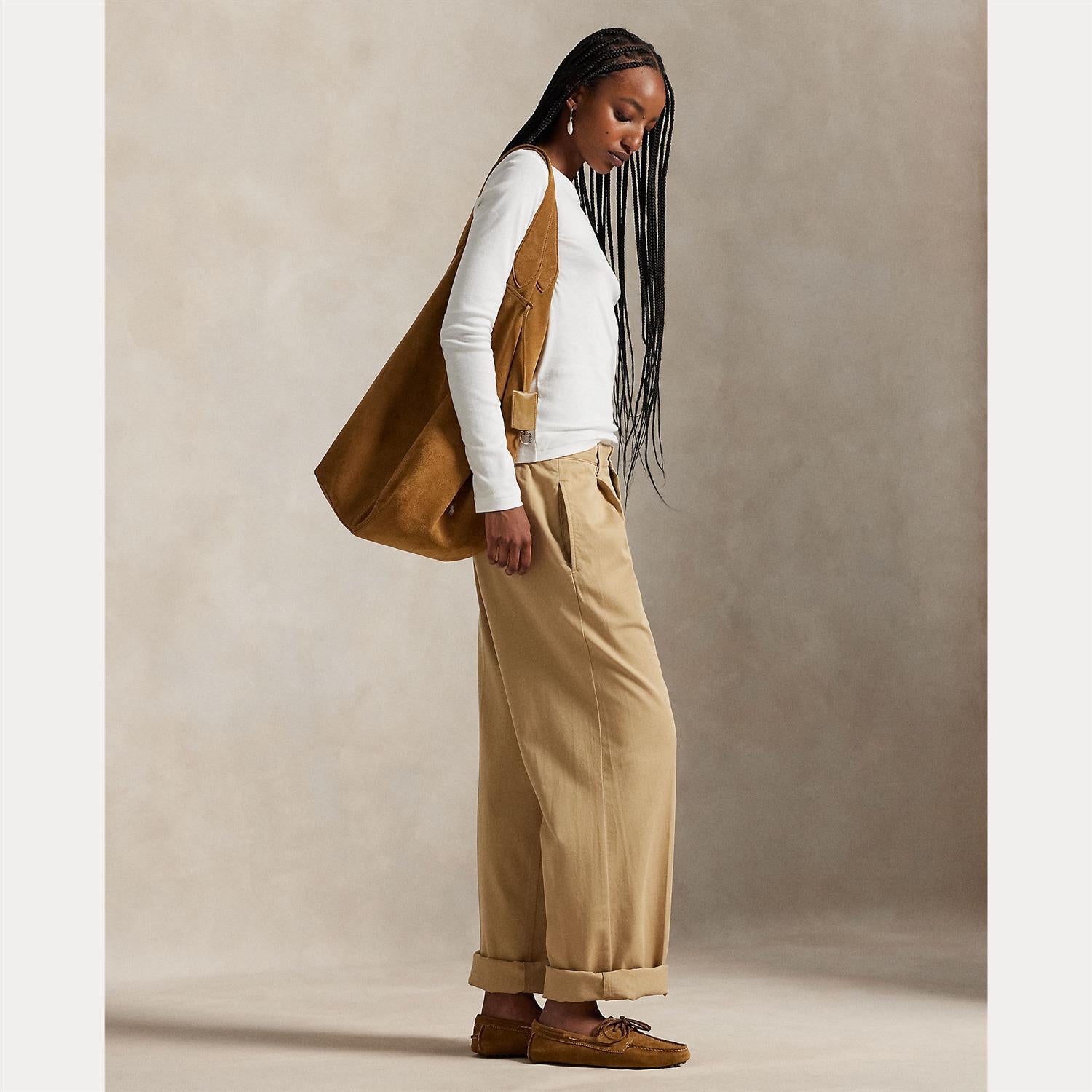 Woven-Straight-Pants Khaki