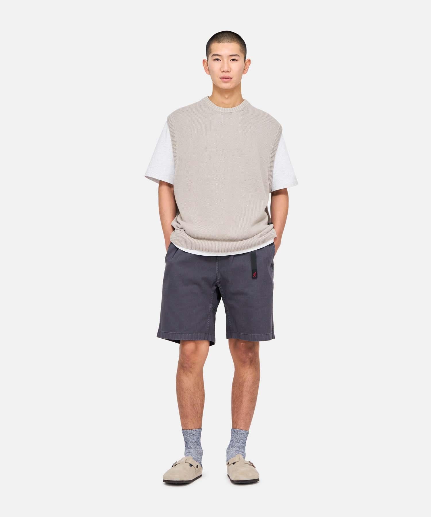 Pigment dye ground shorts fossil grey pigment