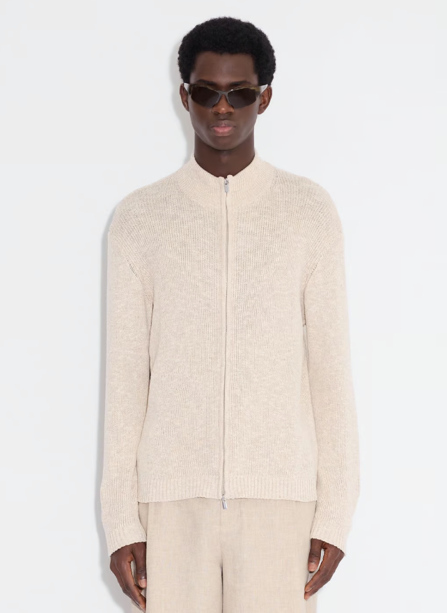 ATLANTIC ZIP CARDIGAN SAND MIX