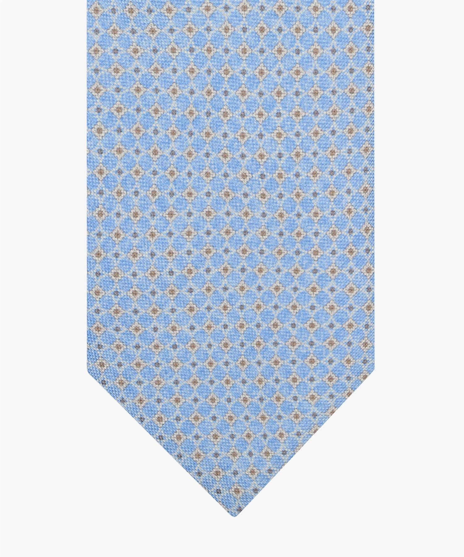 Tie Silk Print Motif Light Blue
