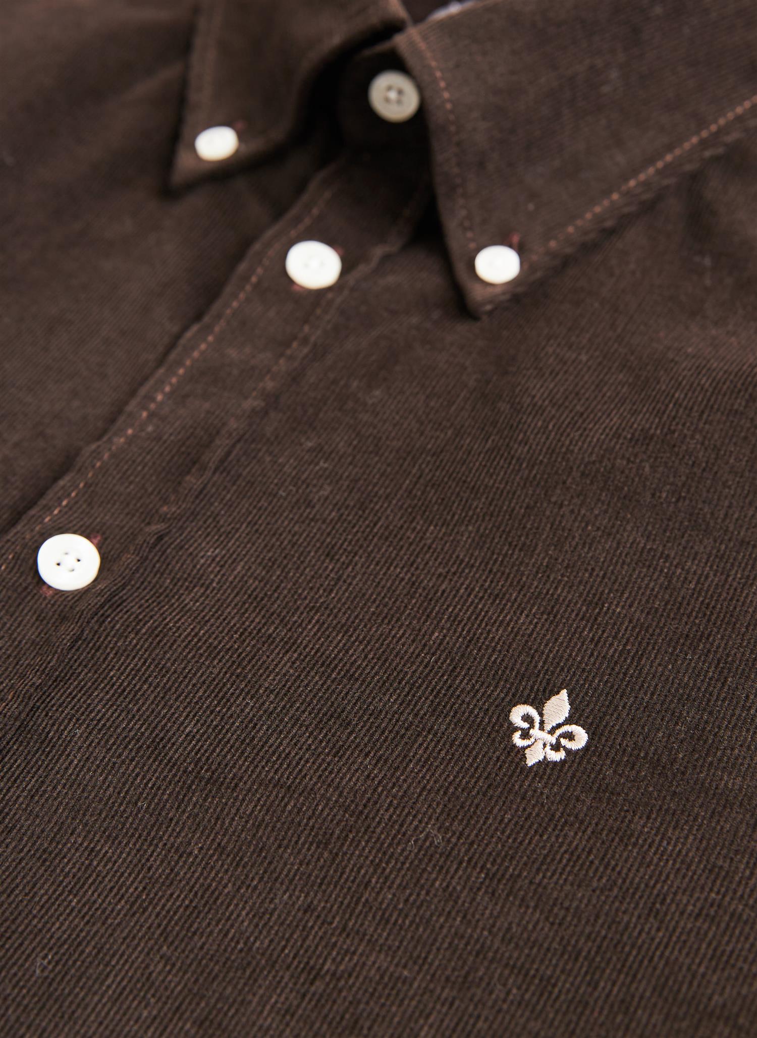 Douglas Cord Shirt-Slim Fit Brown