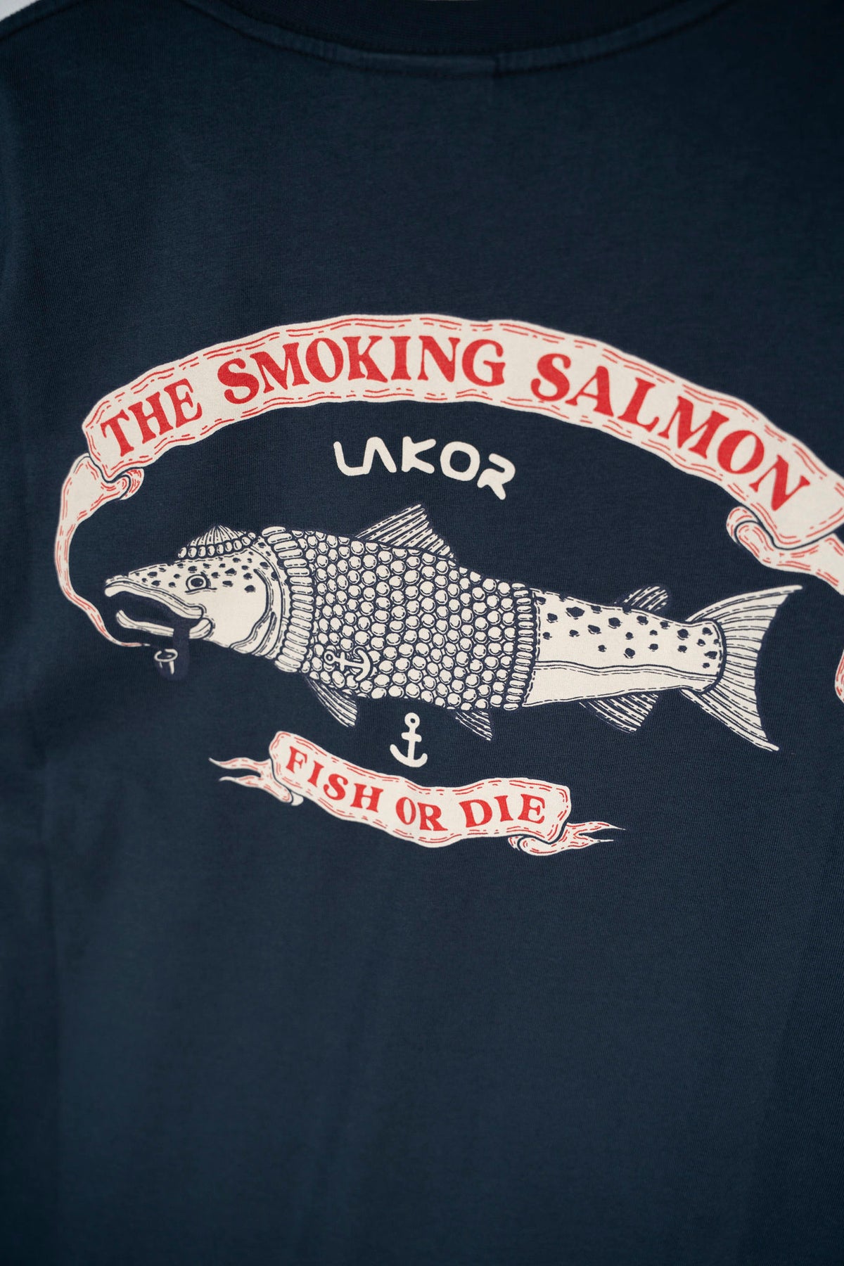 The Smoking Salmon Back T-Shirt Blueberry