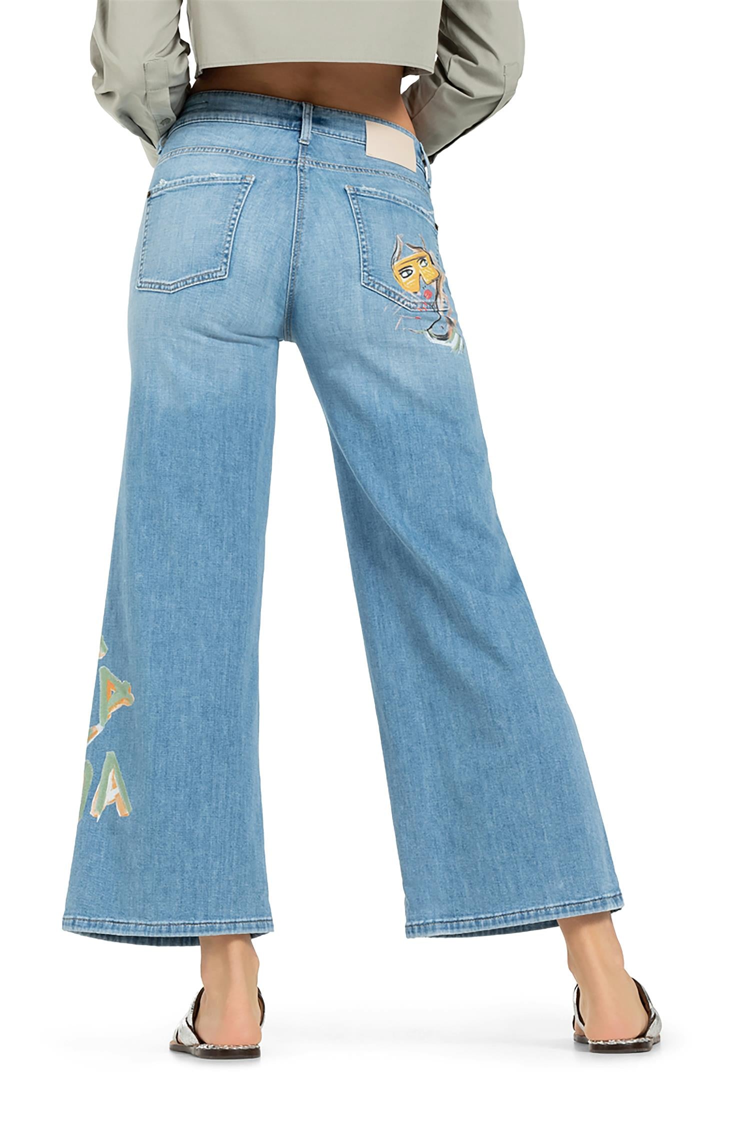 Palazzo Cropped Lefth Bleach