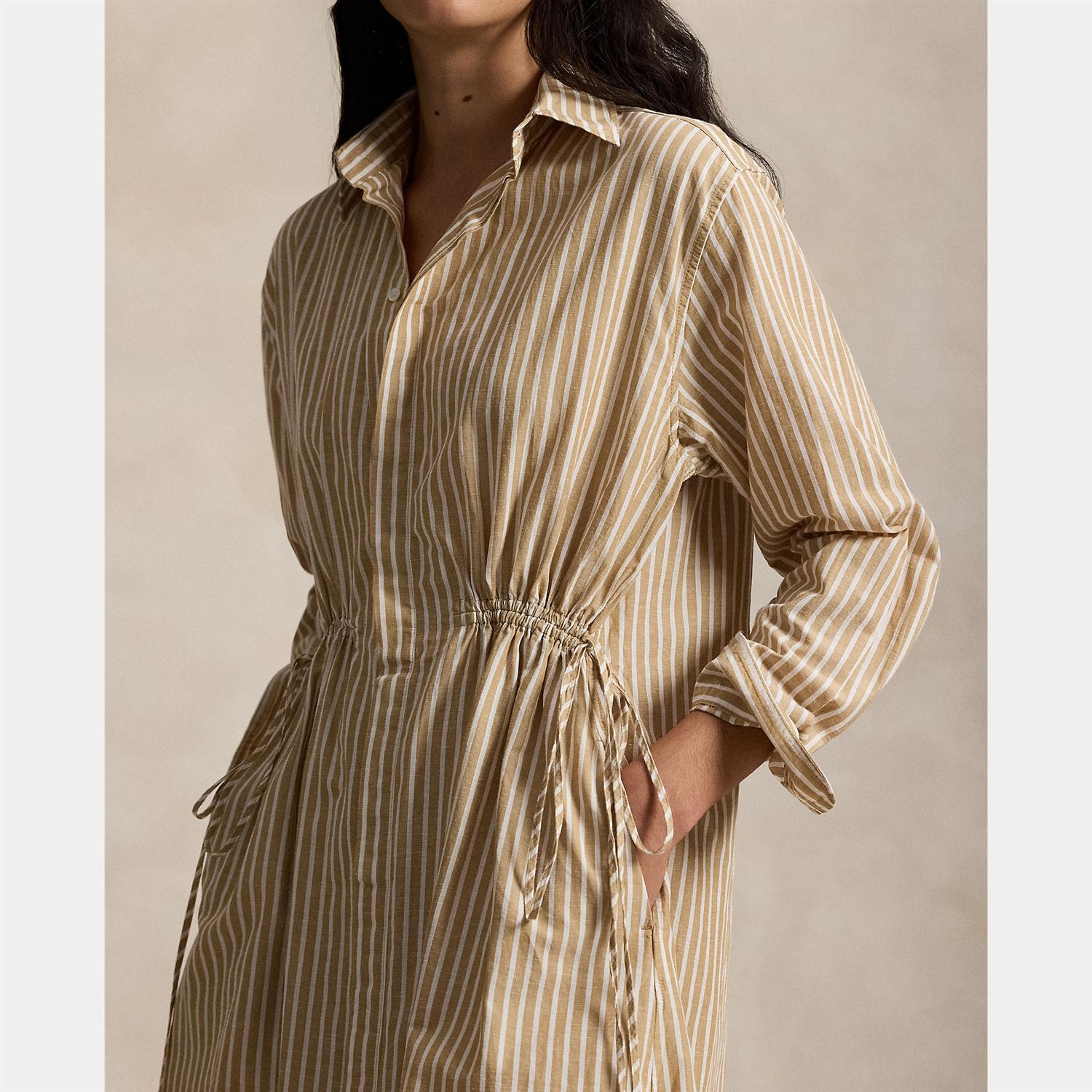 Woven-Shirt Dress-Dresses