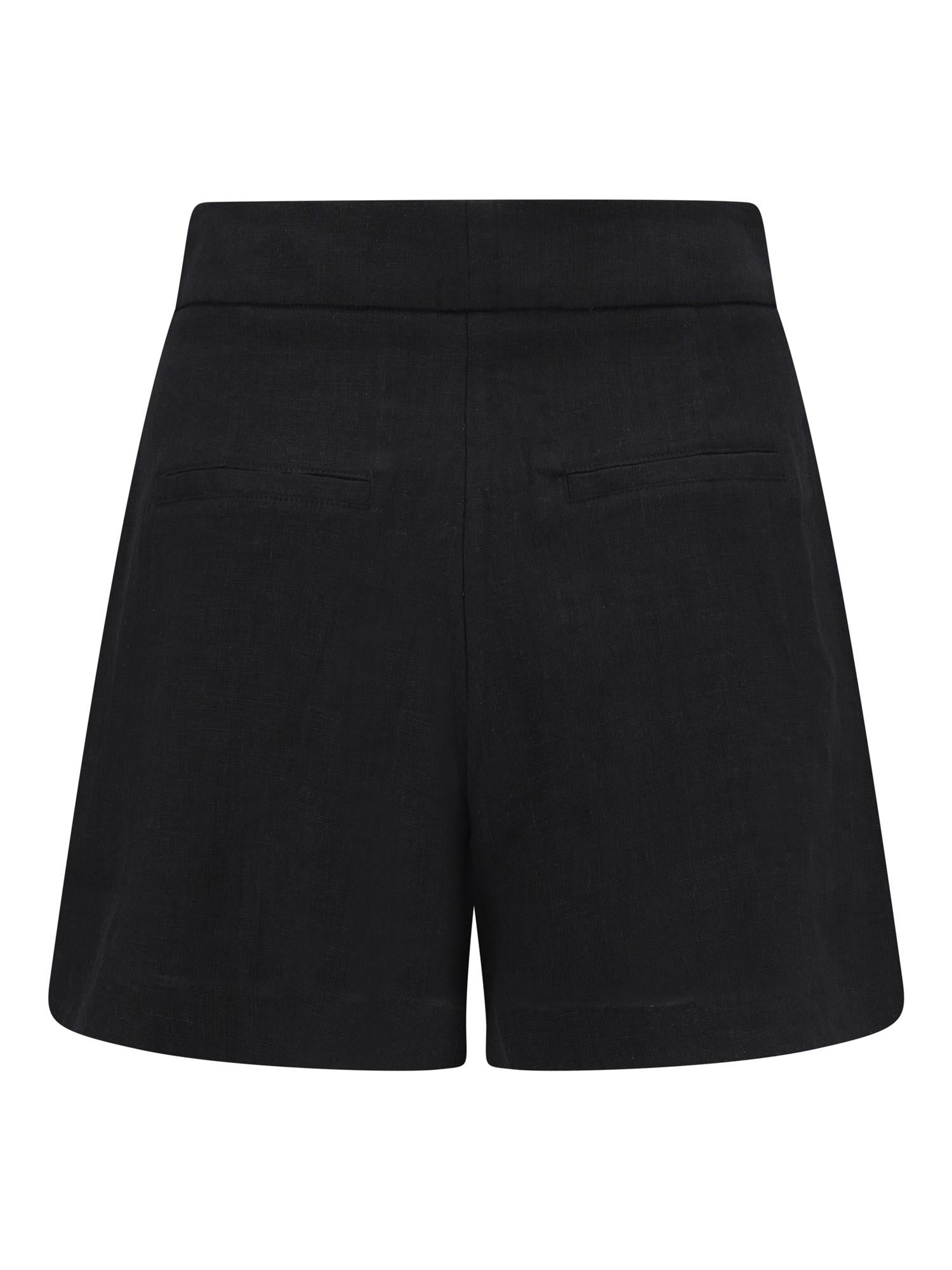 Freya linen shorts-black