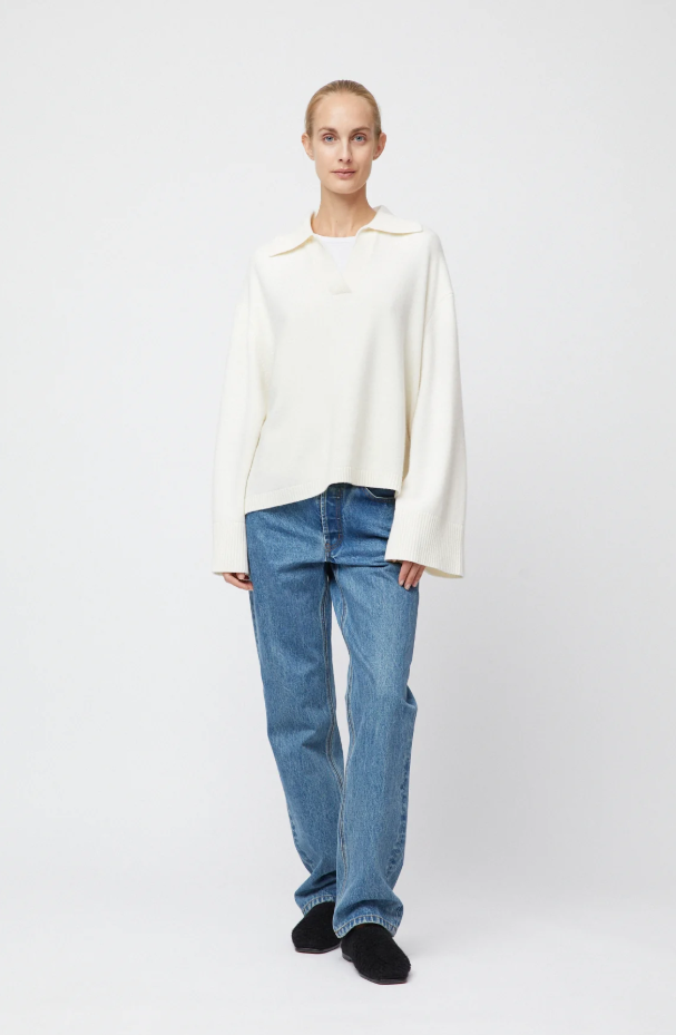 Cape Cod Polo Sweater Macadamia