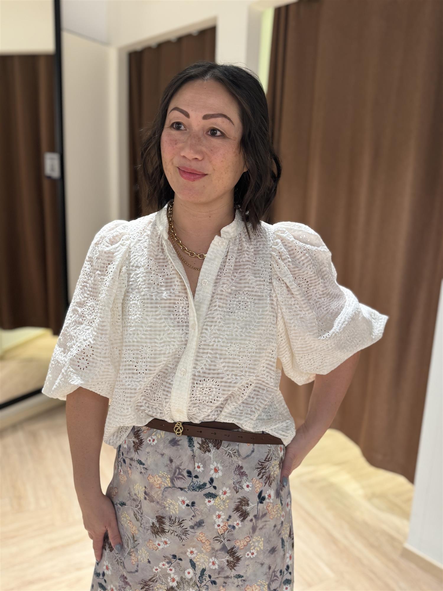 Check Blouse OffWhite