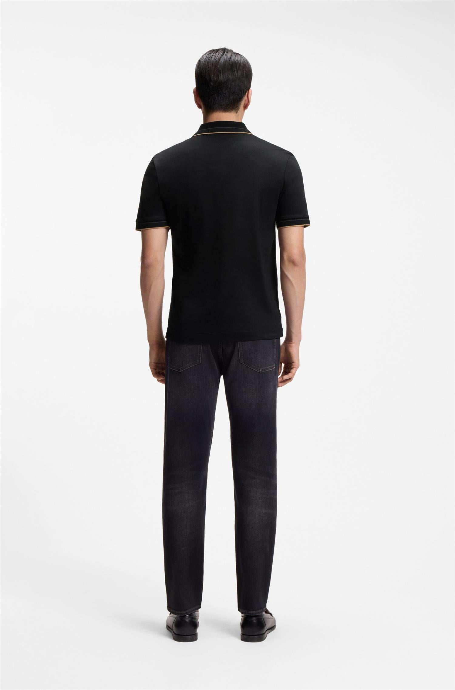 H-Phillipson Slimfit Polo In Mercericed Cotton Black